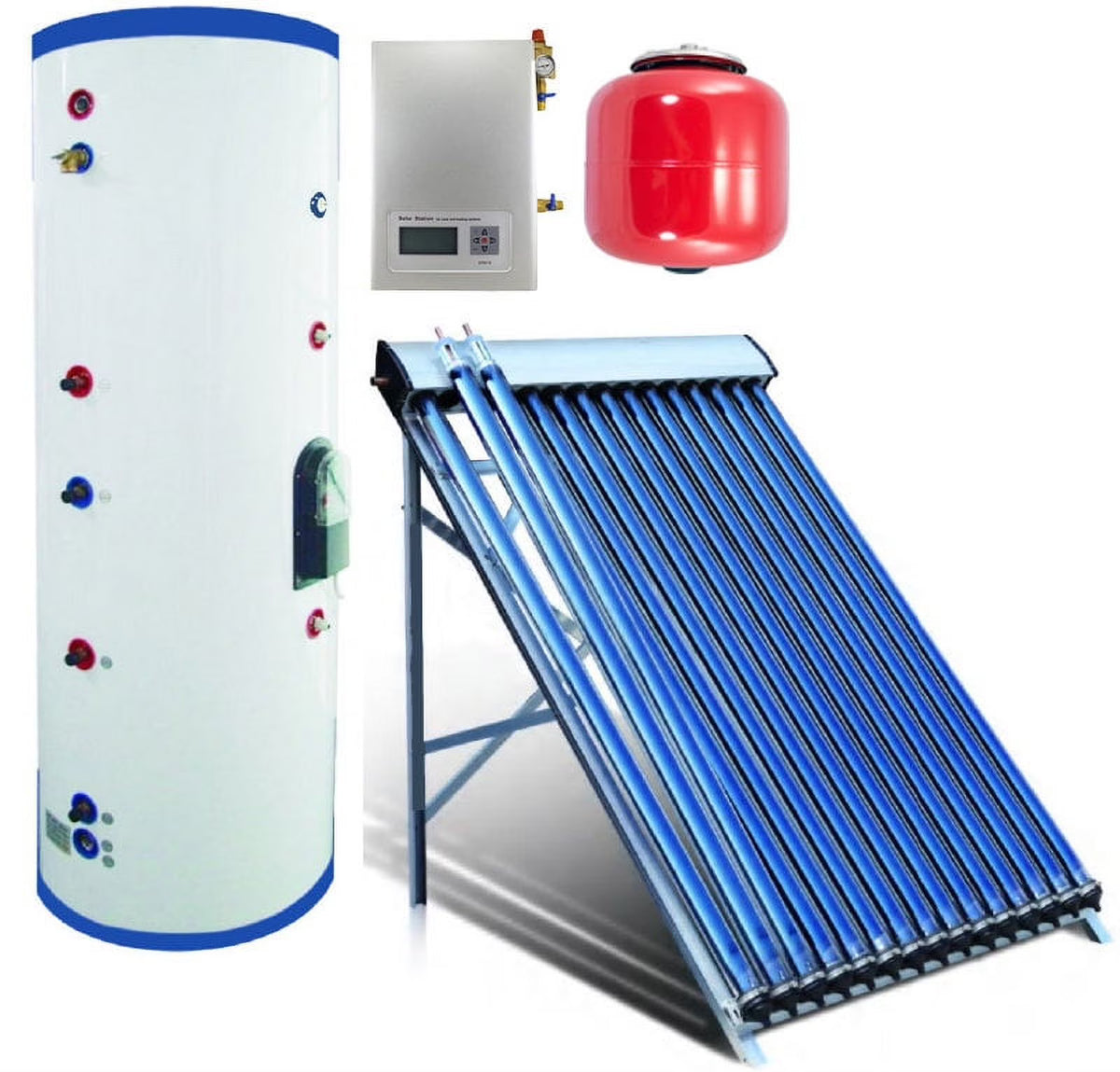 Duda Solar Water Heater Active Split System Single Coil Tank Evacuated Vacuum Tubes Hot, 100 ltr