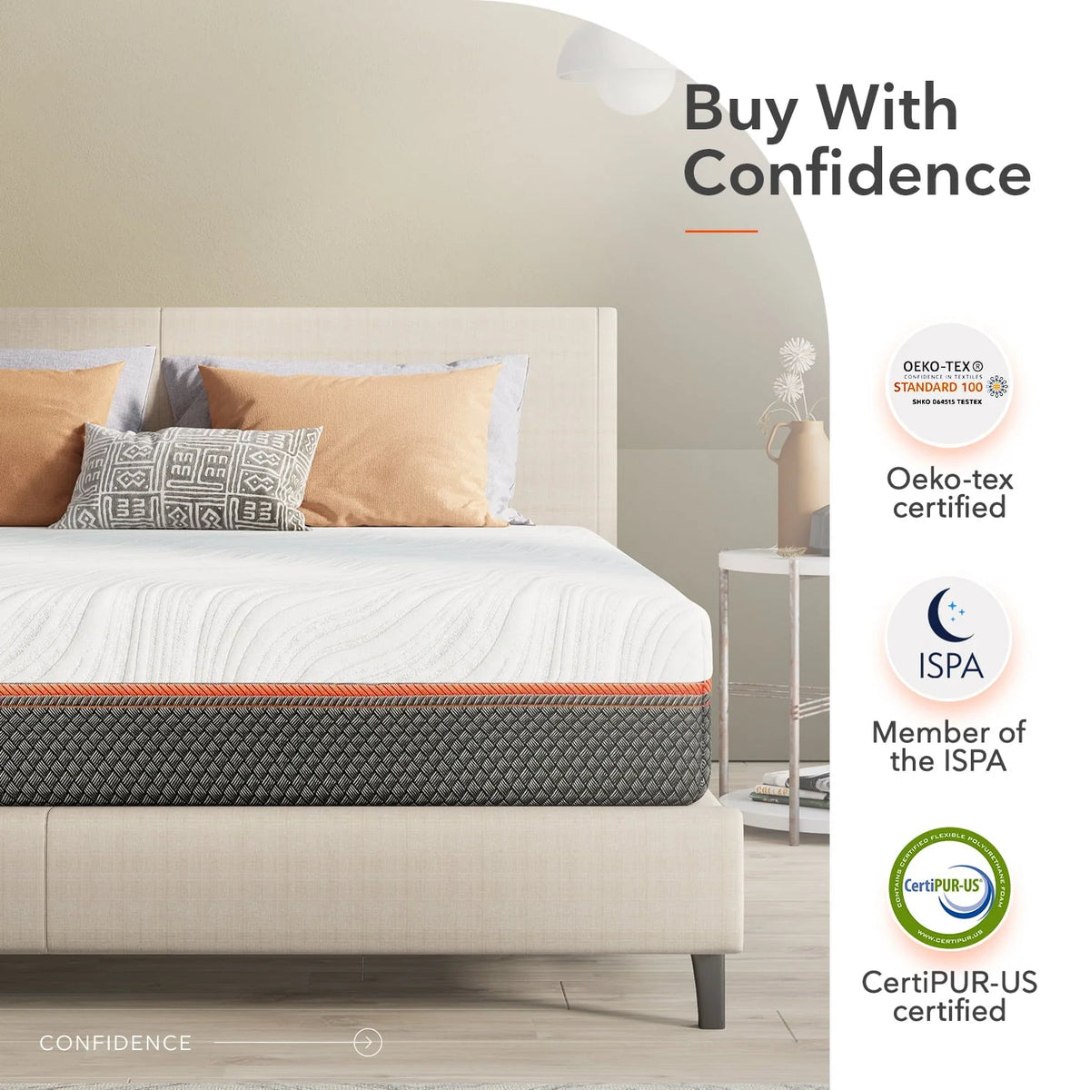 8 Full Pocket Spring Mattresses Gel Memory Foam Mattresses Hybrid Mattresses in a Box, Full Mattresses