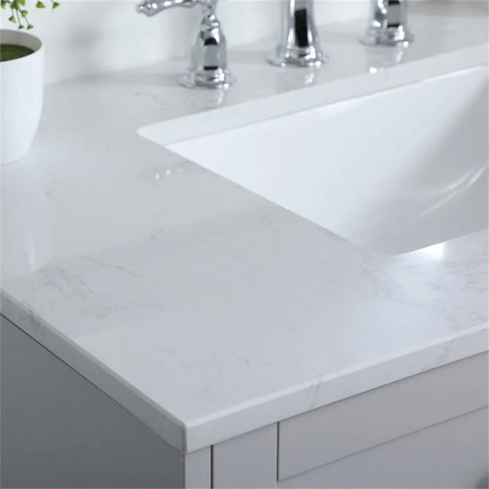 Elegant Decor Sommerville 36" Single Quartz Top Bathroom Vanity in Gray