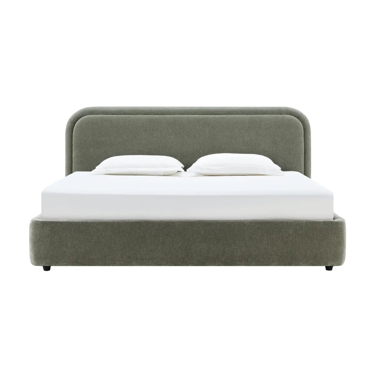 Modern Upholstered Platform Bed with Lift-Up Storage, Headboard, Wood Slats, Noise-Free