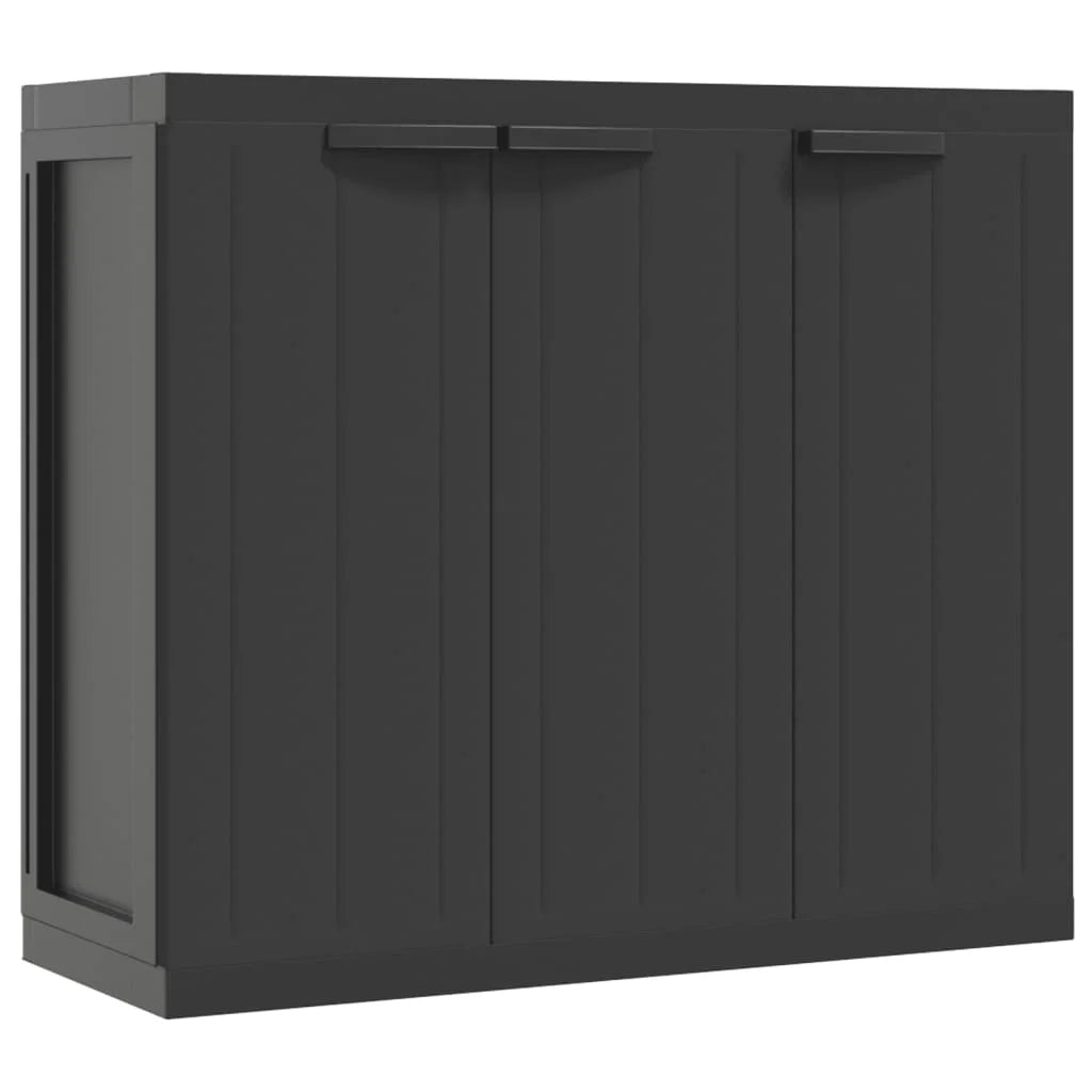 vidaXL Outdoor Storage Cabinet Black 25.6"x14.6"x33.5" PP