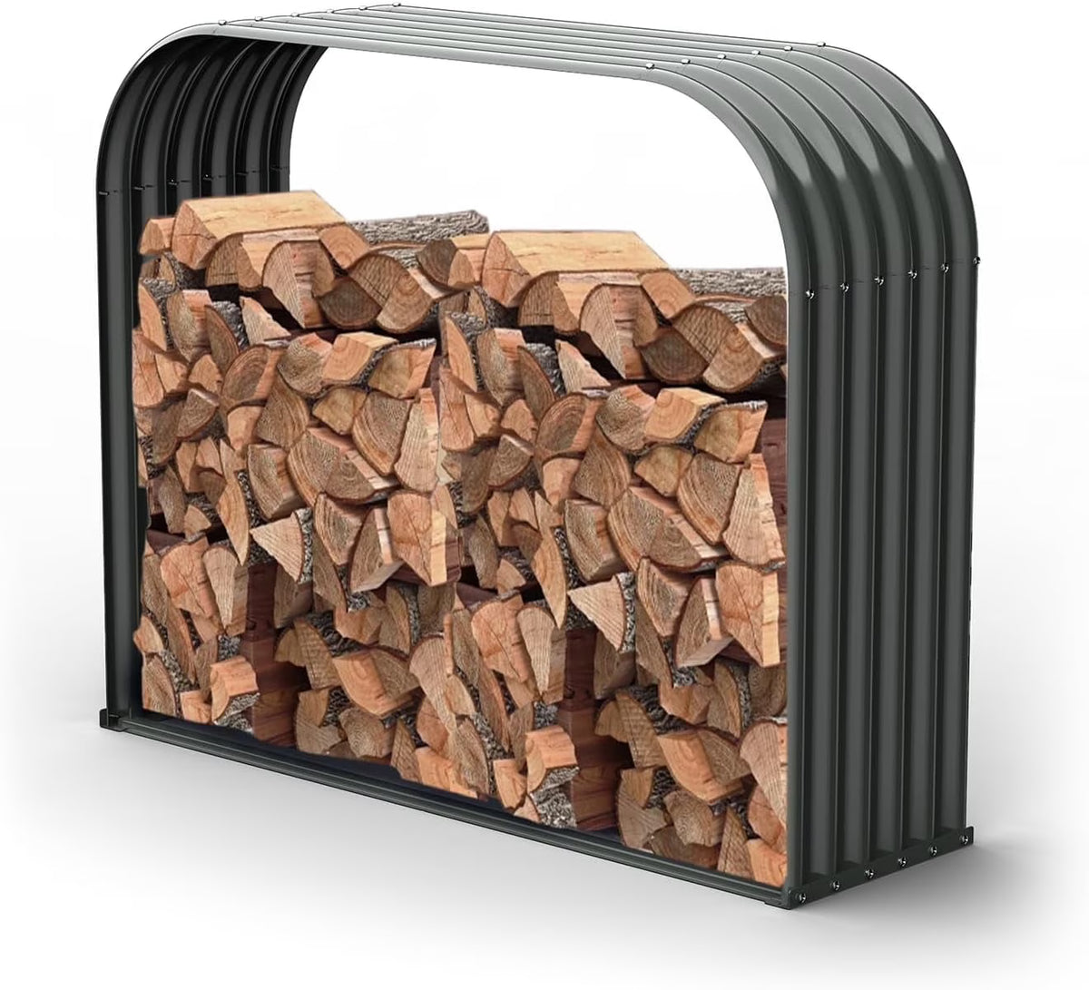 TRAMULL Outdoor Heavy Duty Galvanized Steel Log Holder