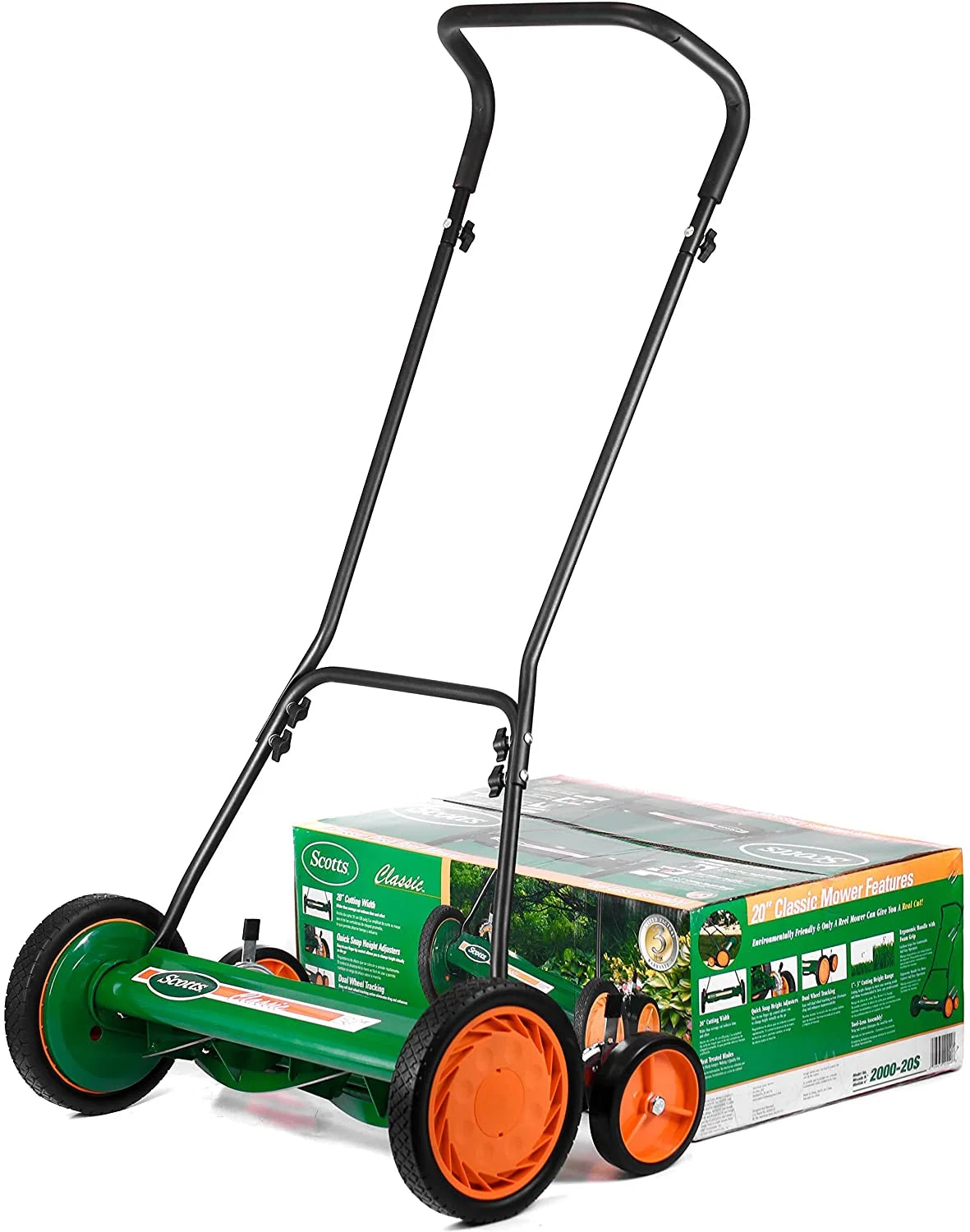 Scotts Outdoor Power Tools 2000-20 Classic Push Reel Lawn Mower, 20-Inch, Green