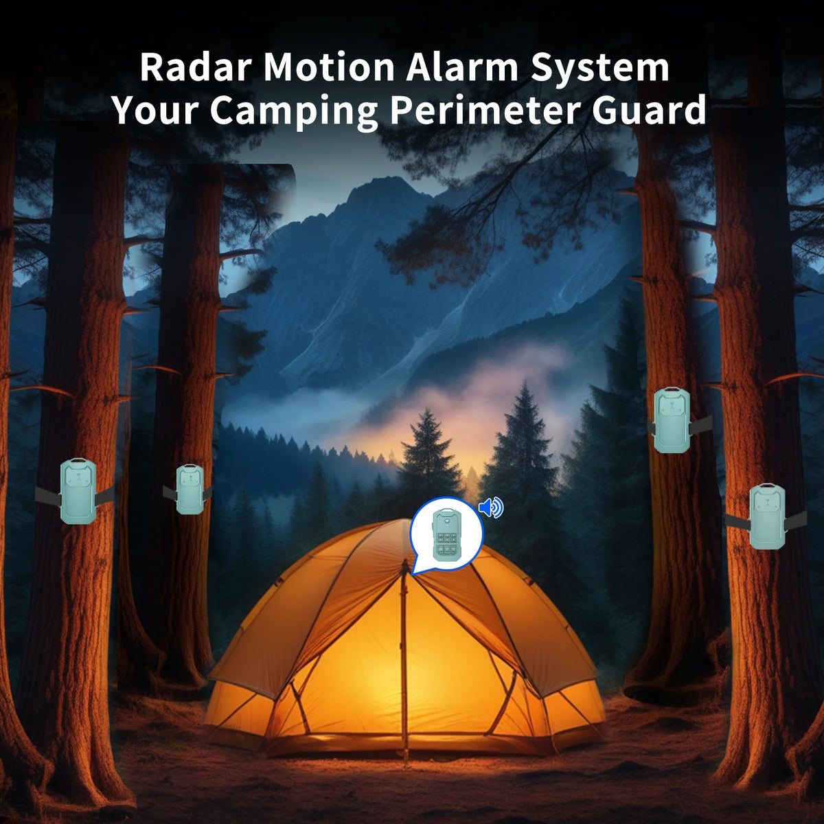 LETWESAF Radar Motion Sensor & Detector Alarm �C Camping Perimeter Security System for Bears, Cougars, Intruders �C Weatherproof, Built-in Battery, False Alarm Resistant