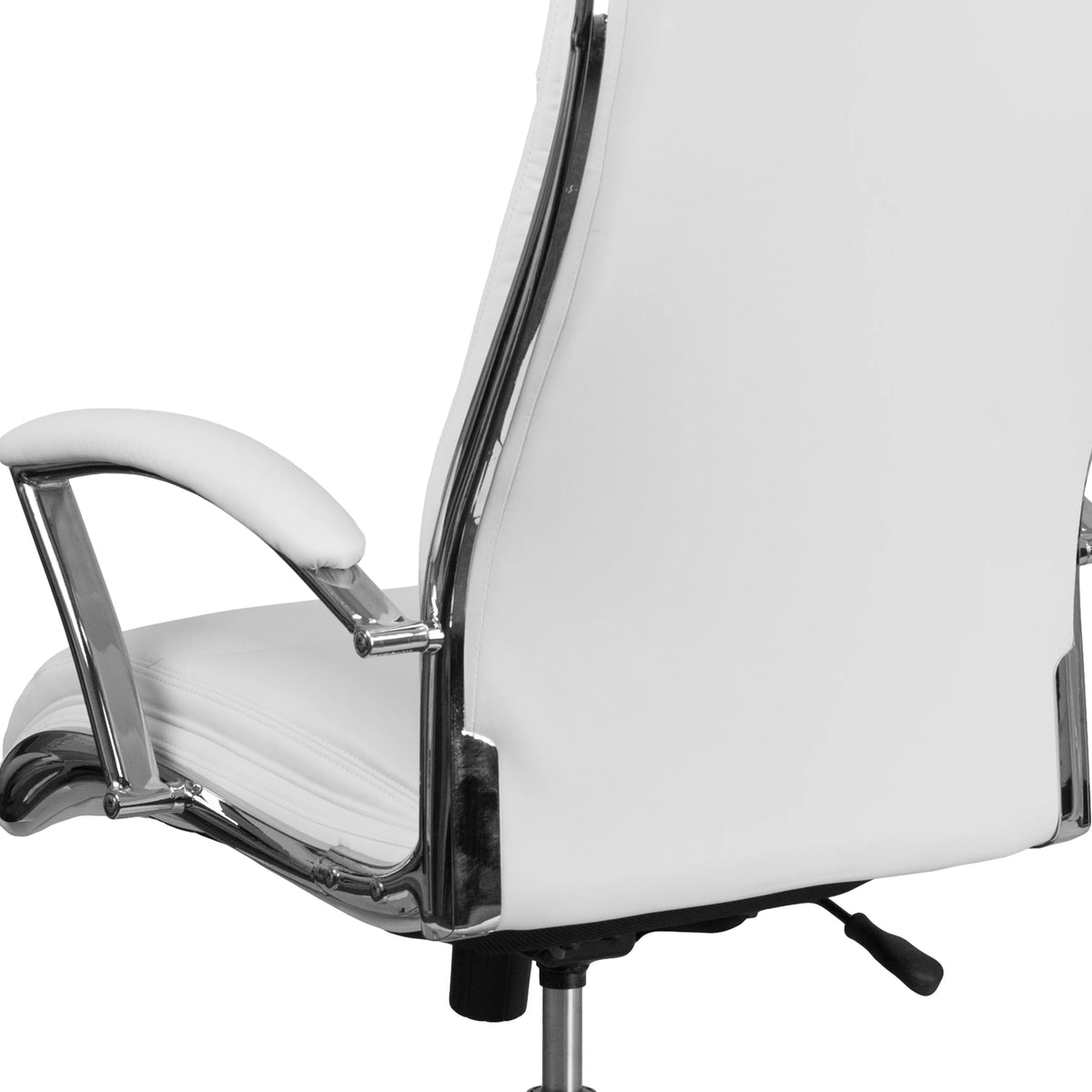 Emma + Oliver High Back Designer White LeatherSoft Smooth Swivel Office Chair with Arms