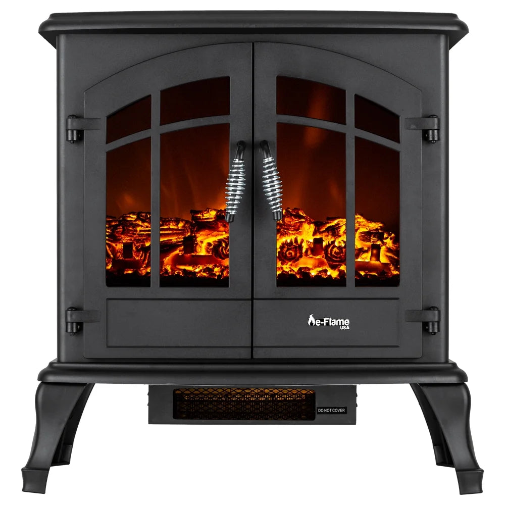 e-Flame USA Jasper Free Standing Electric Fireplace Stove - Red