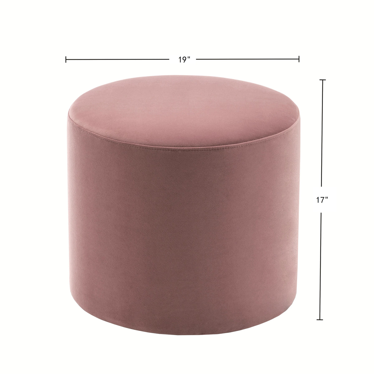 Wovenbyrd Round Pouf Ottoman with Foam Core, Gray �C Perfect for Living Room or Bedroom