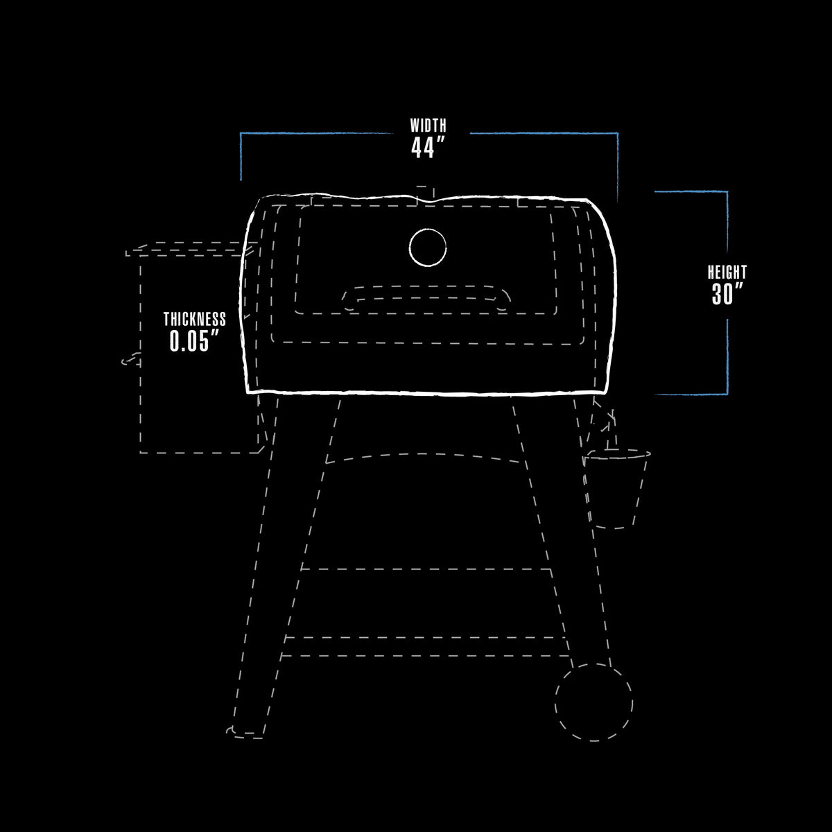Pit Boss Silver Insulated Grill Cover with Back Venting
