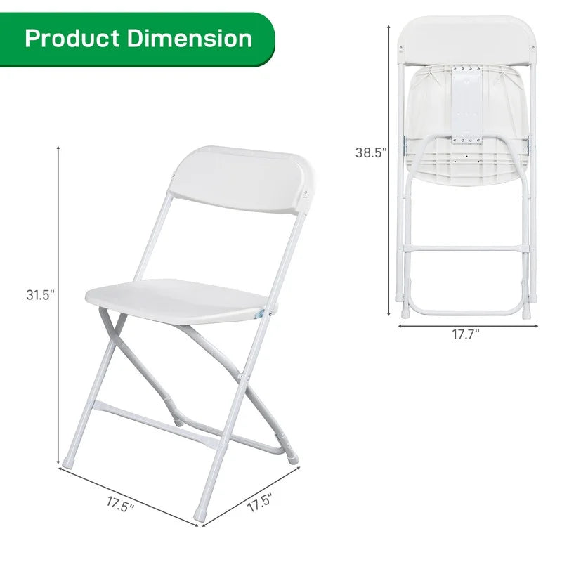 Gundir 6pcs Elegant Foldable Iron & PVC Chairs for Convention & Exhibition Gray