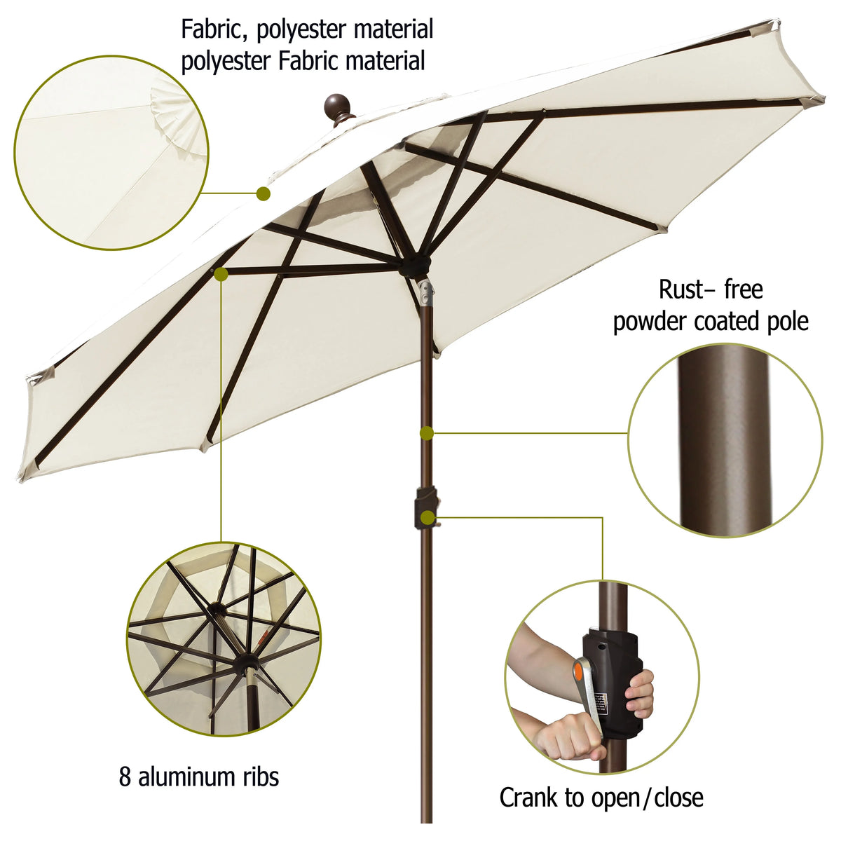 EliteShade 9Ft Market Umbrella Patio Outdoor Table Umbrella��Teal��