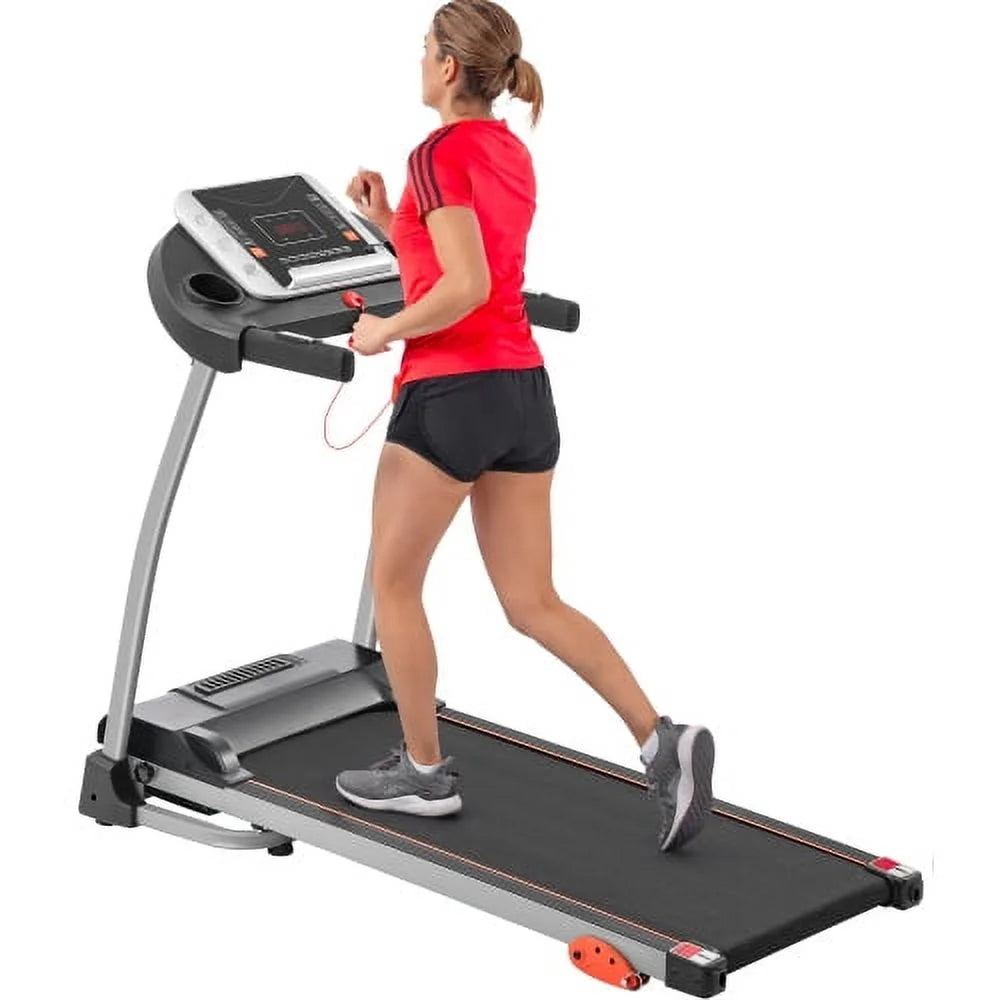 EUROCO Folding Treadmill with 7.5mph Speed, Portable Running Walking Compact Exercise Machine with 12 Preset Program, 3-Level Incline ,  Device Holder and Pulse Sensor for Home