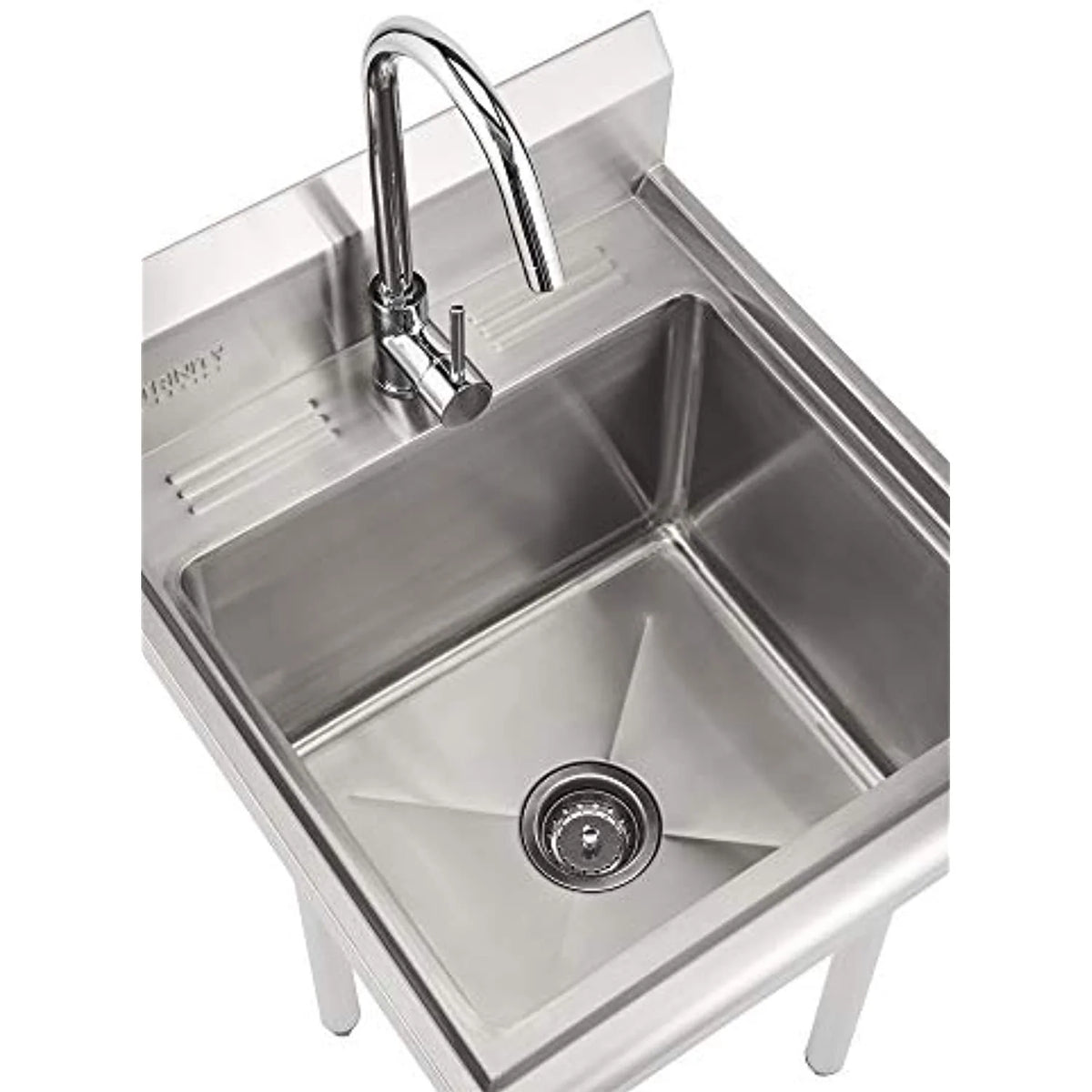 TRINITY Basics Stainless Steel Utility Sink w/ Faucet | NSF Certified