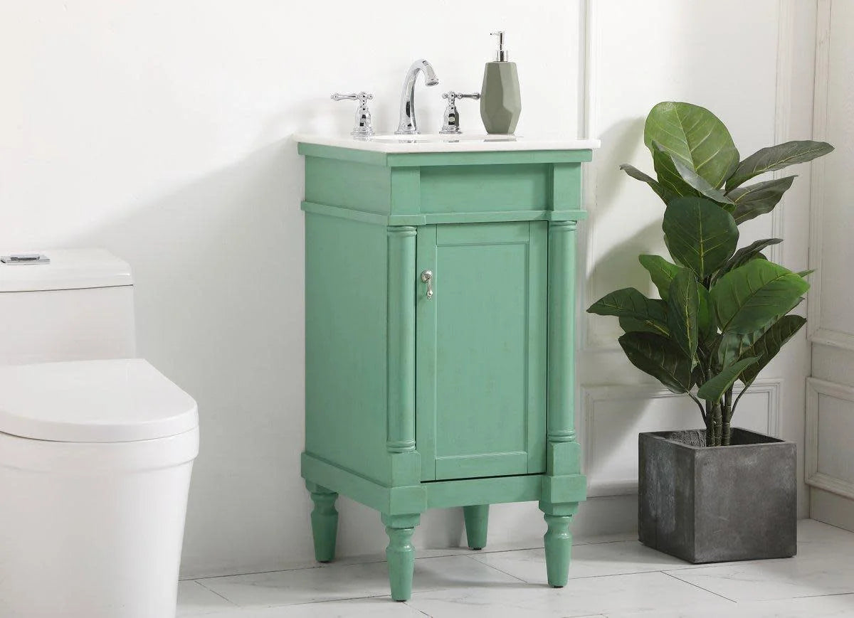 18.5 inch single bathroom vanity in blue