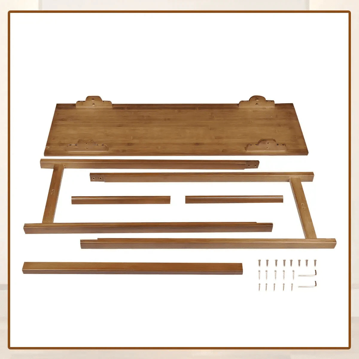 Magshion Bamboo Entryway Console Table Retangle Hallway Living Room Decorative Side Table Natural Wood Color