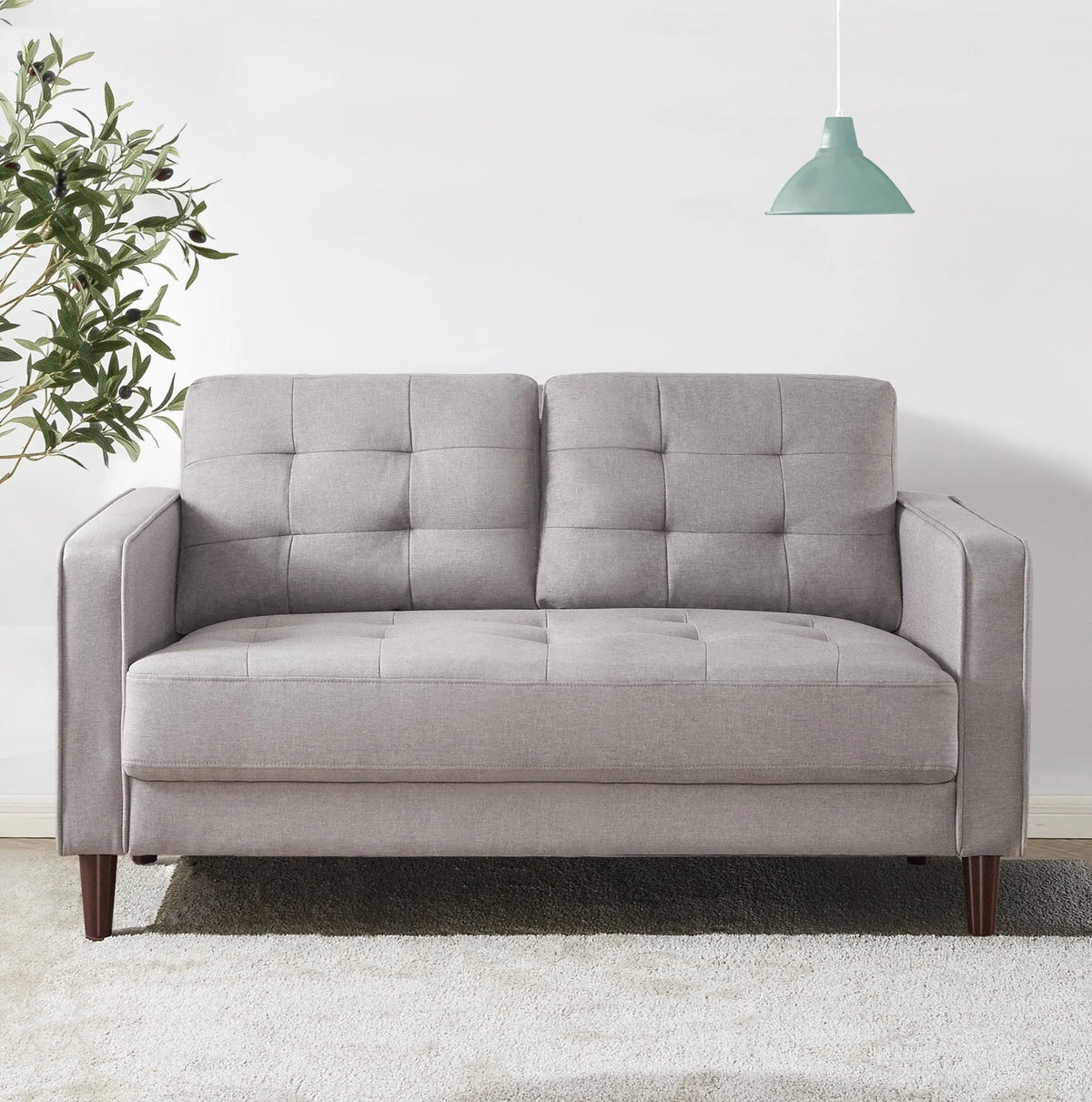 Zinus Benton 2-Seater Loveseat, Stone Grey