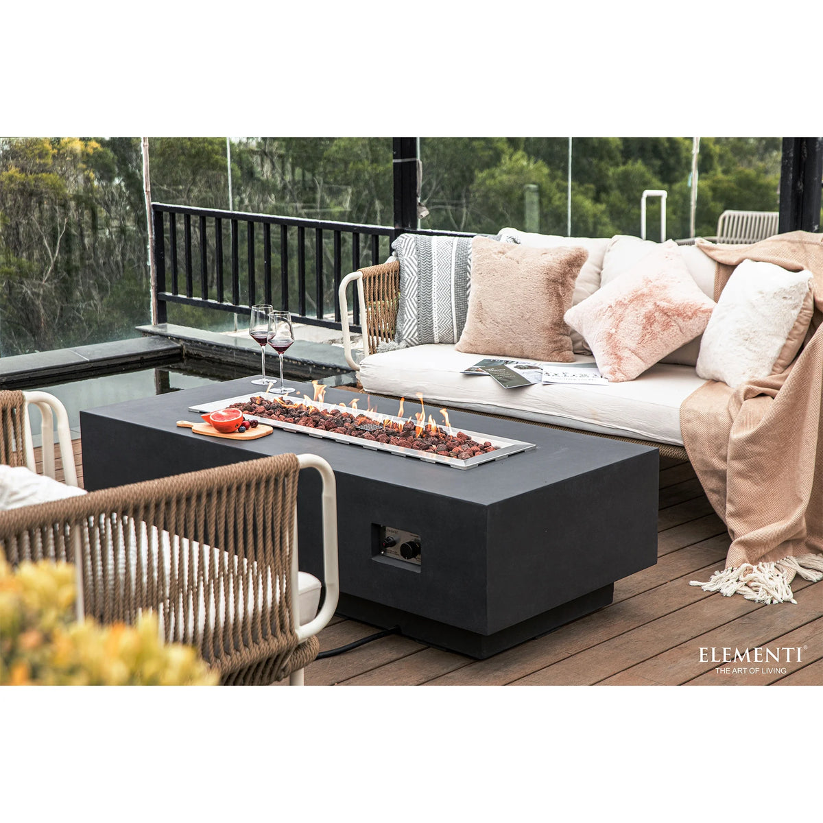 Elementi Granville Concrete Outdoor 45,000 BTU Natural Gas Fire Pit Table