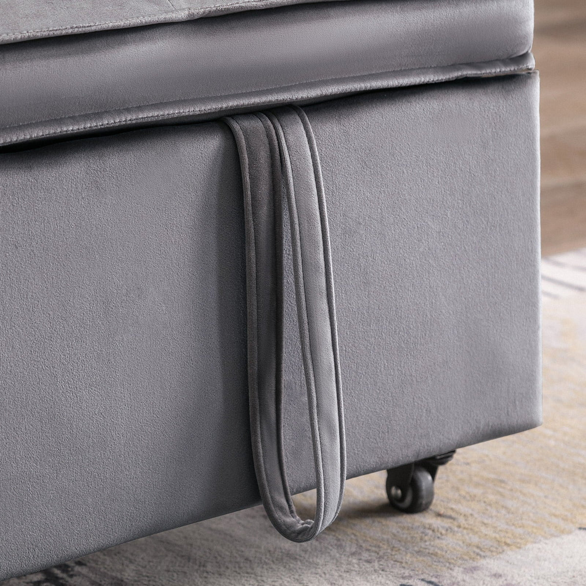 ZAFLY Pull Out Sofa Bed, Convertible Loveseat with Side Pockets, 2 Seater Small Sleeper Sofa, Pull Out Couch for Living Room/Bedroom, Dark Gray