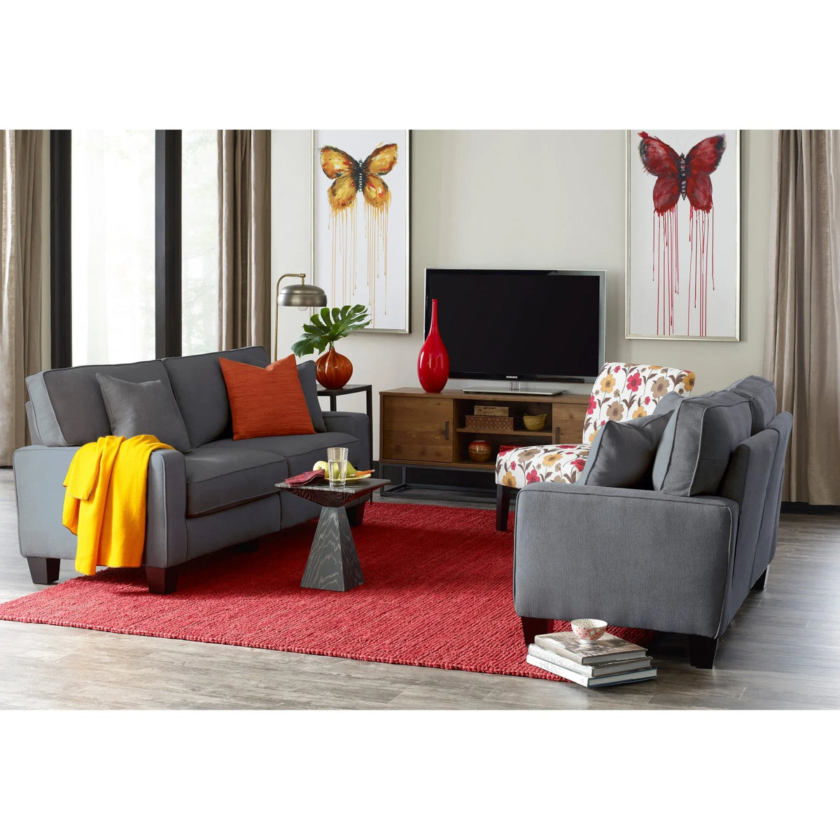 Serta Palisades 61" Track Arm Sofa Loveseat with Removable Covers Beige