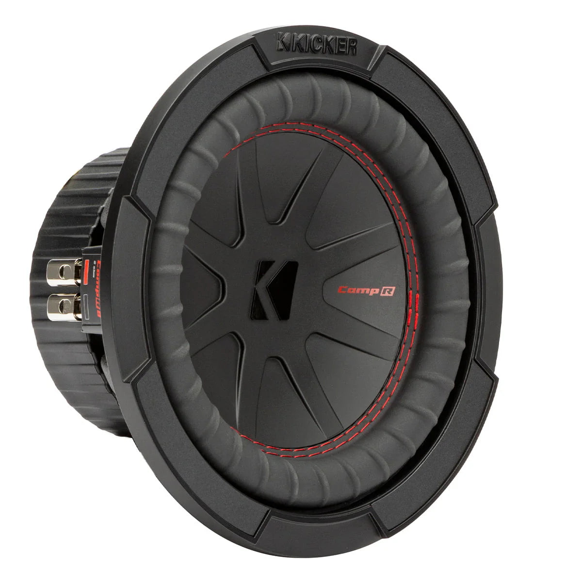 KICKER CompR 8 Inch 2 Ohm DVC 600W Peak Power Car Audio Subwoofer, Black