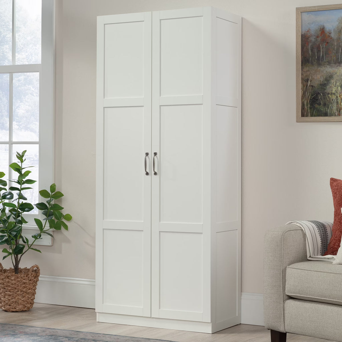 Sauder Select 2 Door Storage Cabinet, Reclaimed Pine Finish