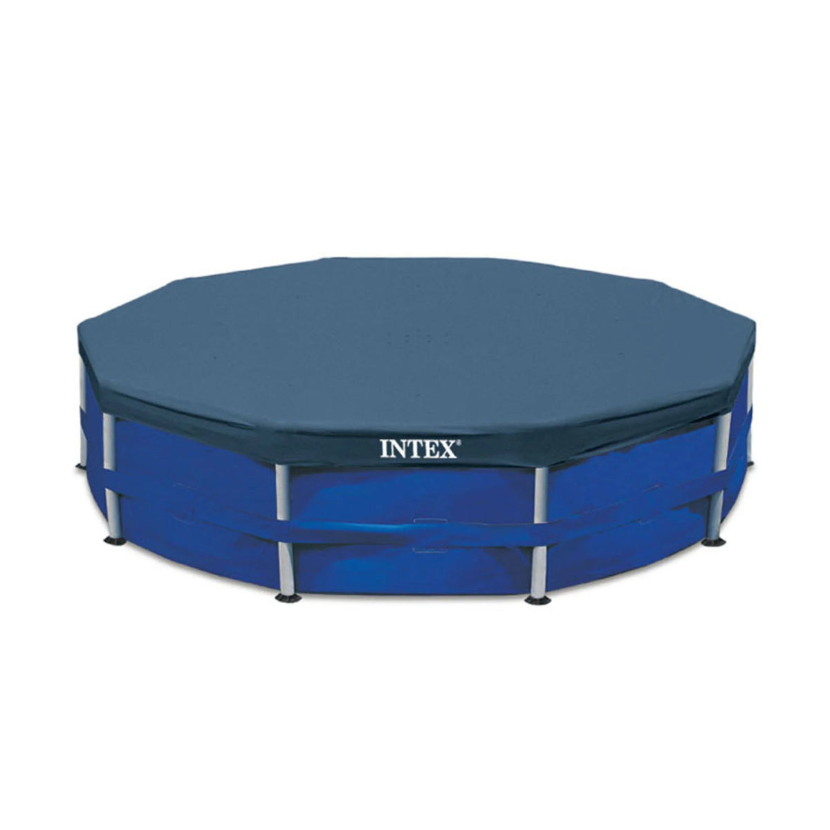 Intex 10ft Round Swimming Pool Cover & Easy Set 10ft x 30in Inflatable Pool