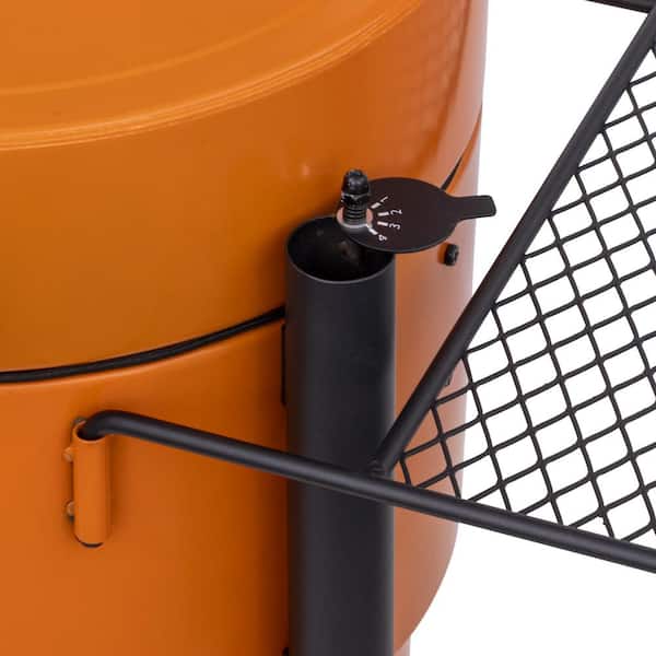 Bronco Pro Charcoal Drum Smoker and Grill in Orange with 366 sq. in. Cooking Space