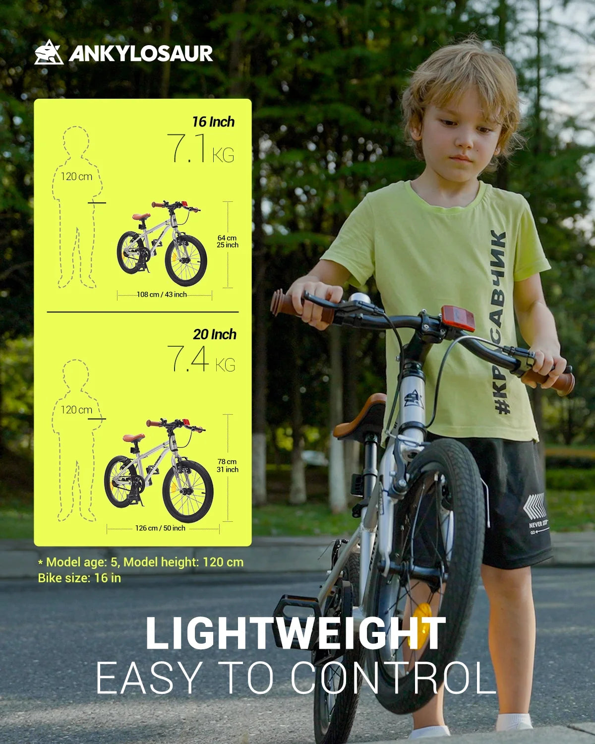 Lightweight 16" Kids Bike for Boys & Girls, Ages 4-12, with Unique Belt Drive
