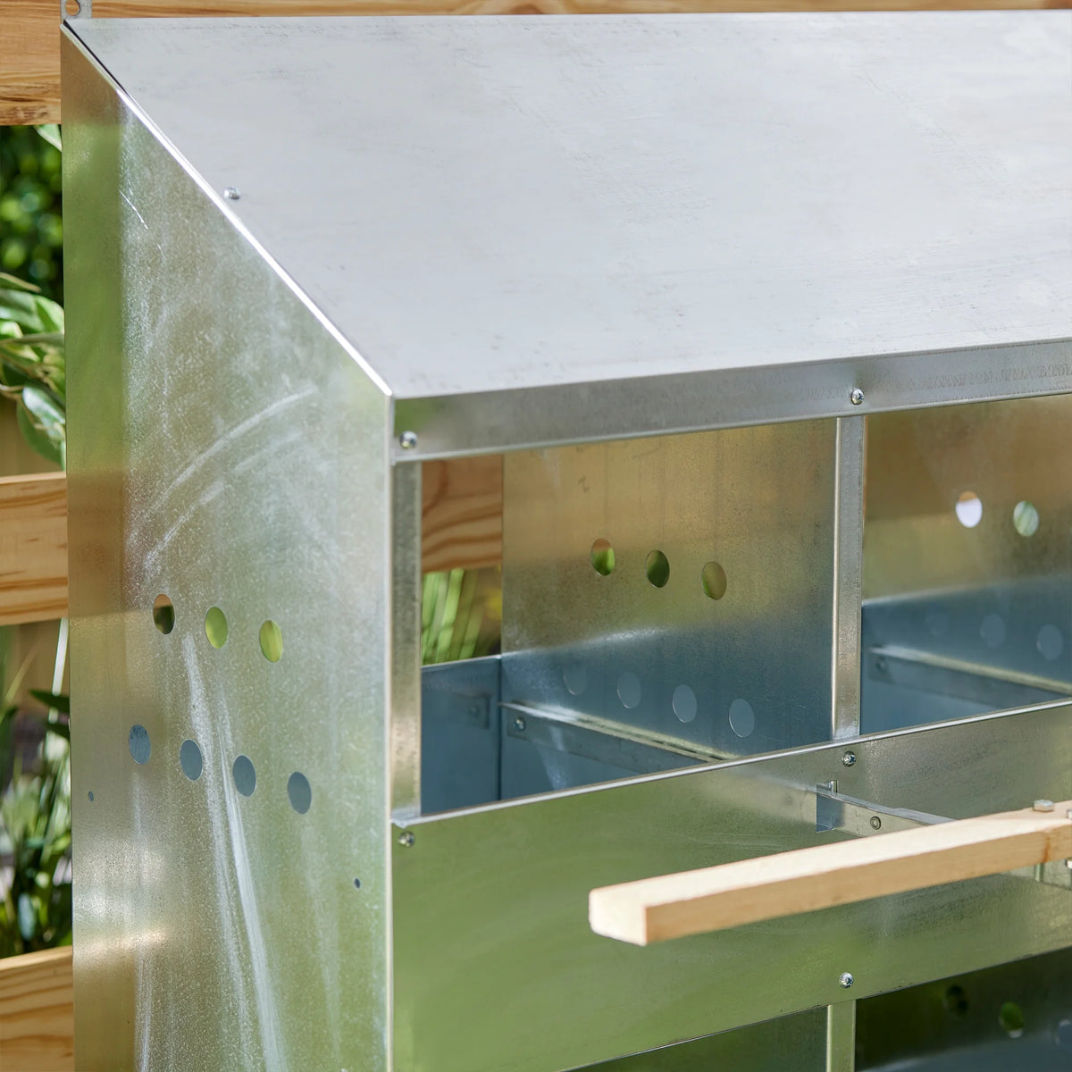 Brower Galvanized Steel 6 Hole 30 Bird Poultry Nest Chicken Brooding Box