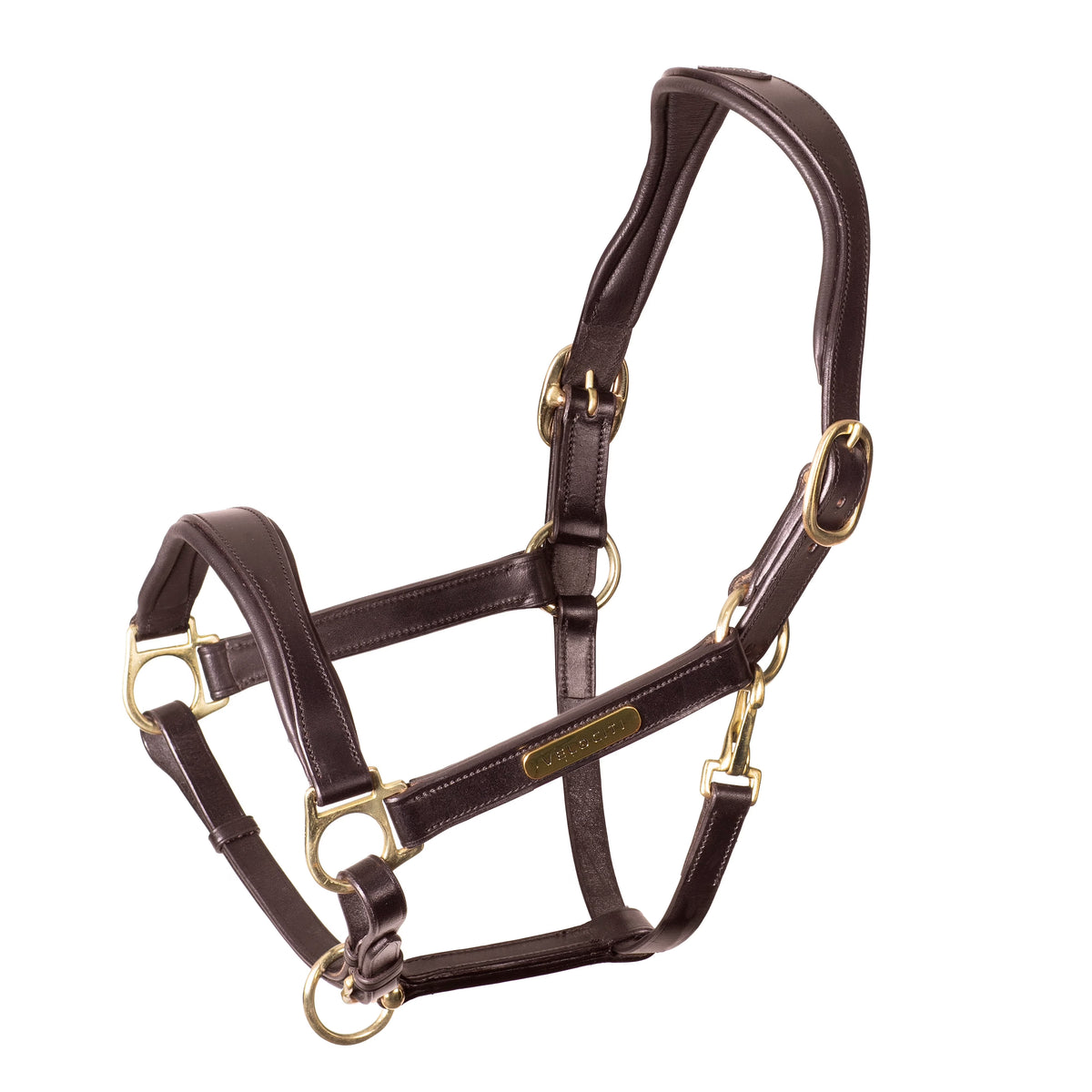 Shires Velociti Rapida Cushioned Leather Halter - Havana Full