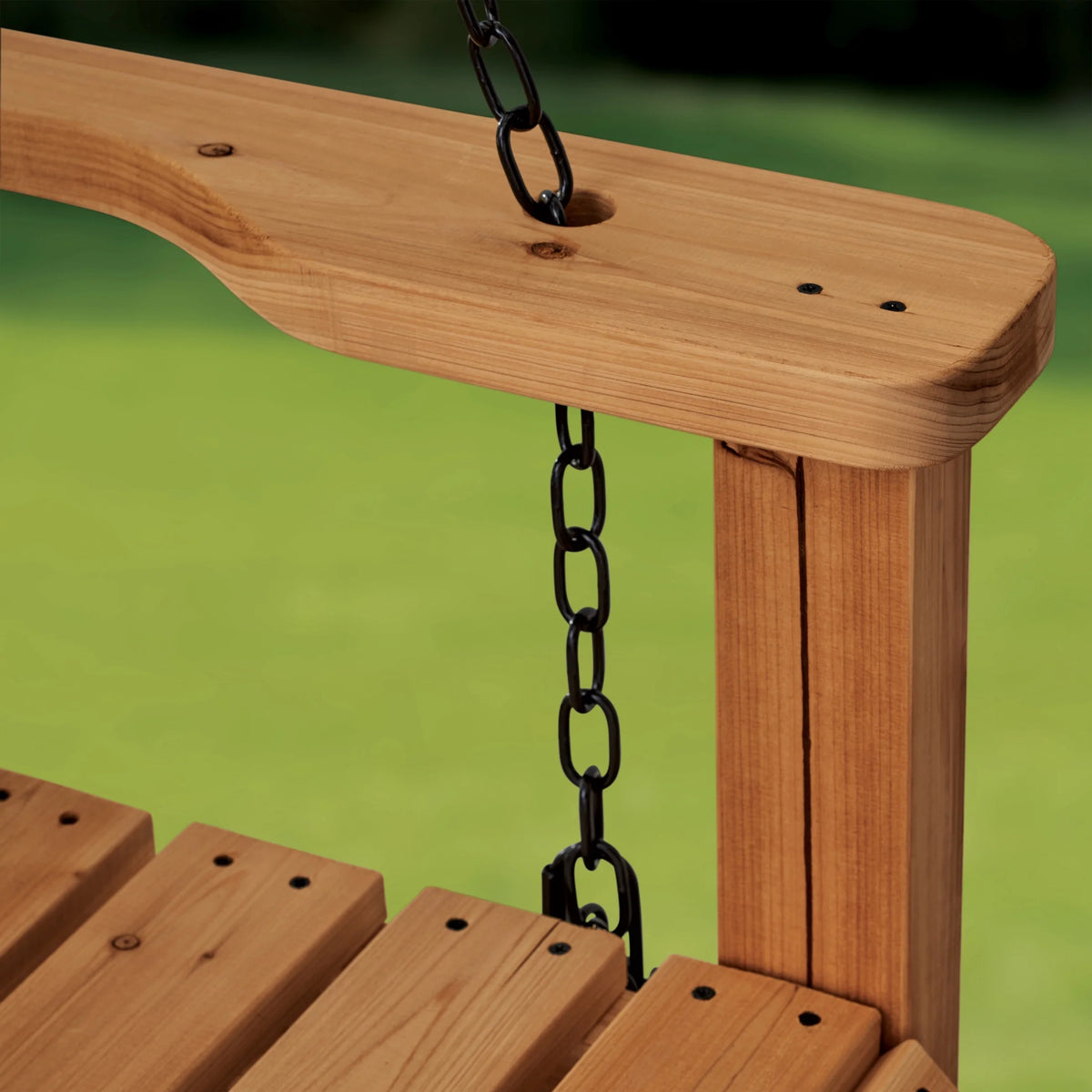 Backyard Discovery 55" Cedar Wood Farmhouse Outdoor Porch Swing Bench, Two-Person Seating