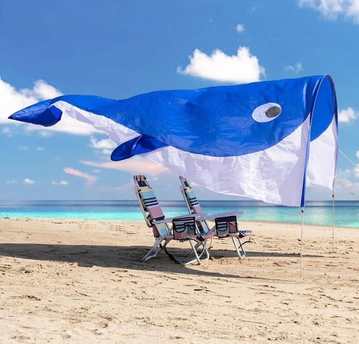 Portable Blue Beach Shade Tent - Lightweight 2.43 lbs, Fits 2-3 People, Wind-Resistant Sun Shelter for Outdoor