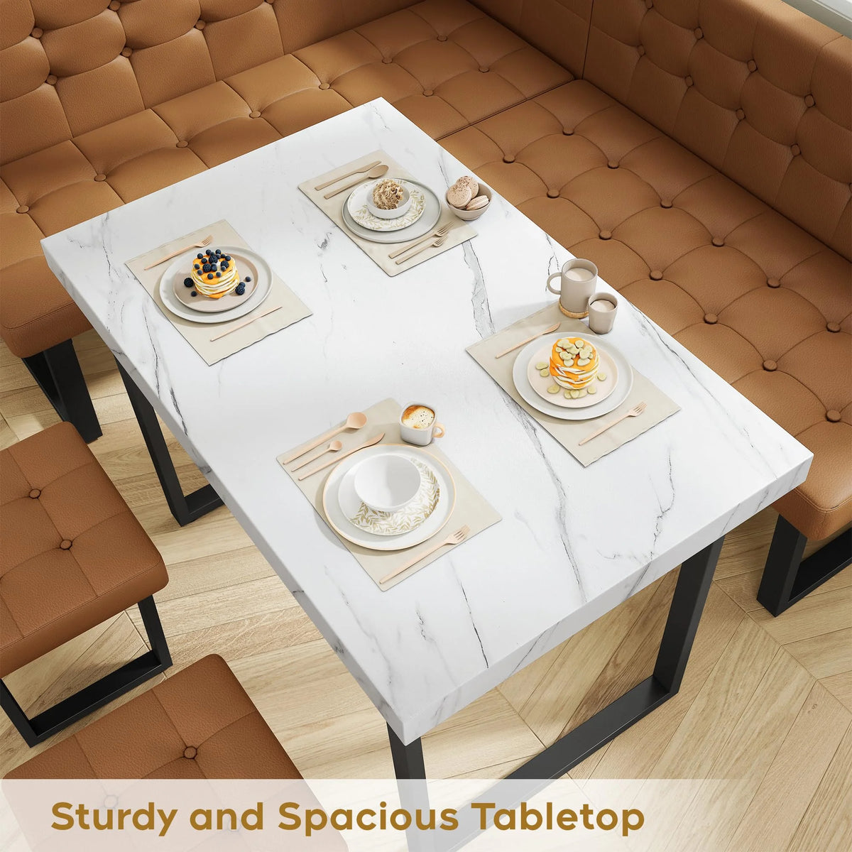 brafabhome 71.6inch Corner Dining Breakfast Nook with Table and Bench Modern Table Set for Kitchen Dining Room