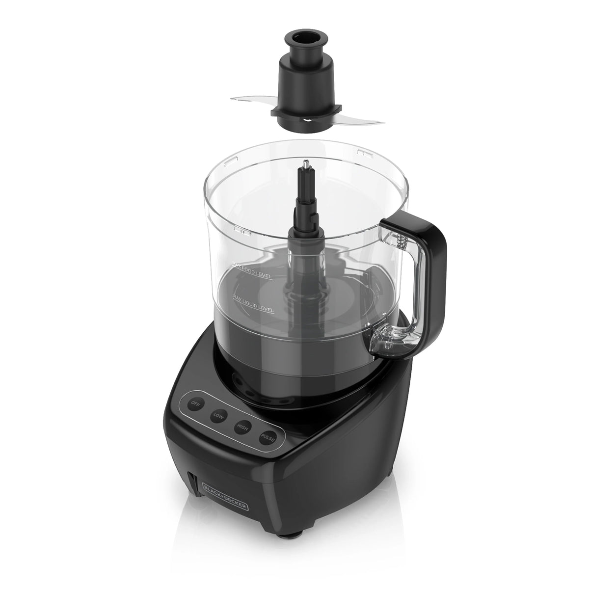 BLACK+DECKER Easy Assembly 8-Cup Food Processor, Black, FP4200B