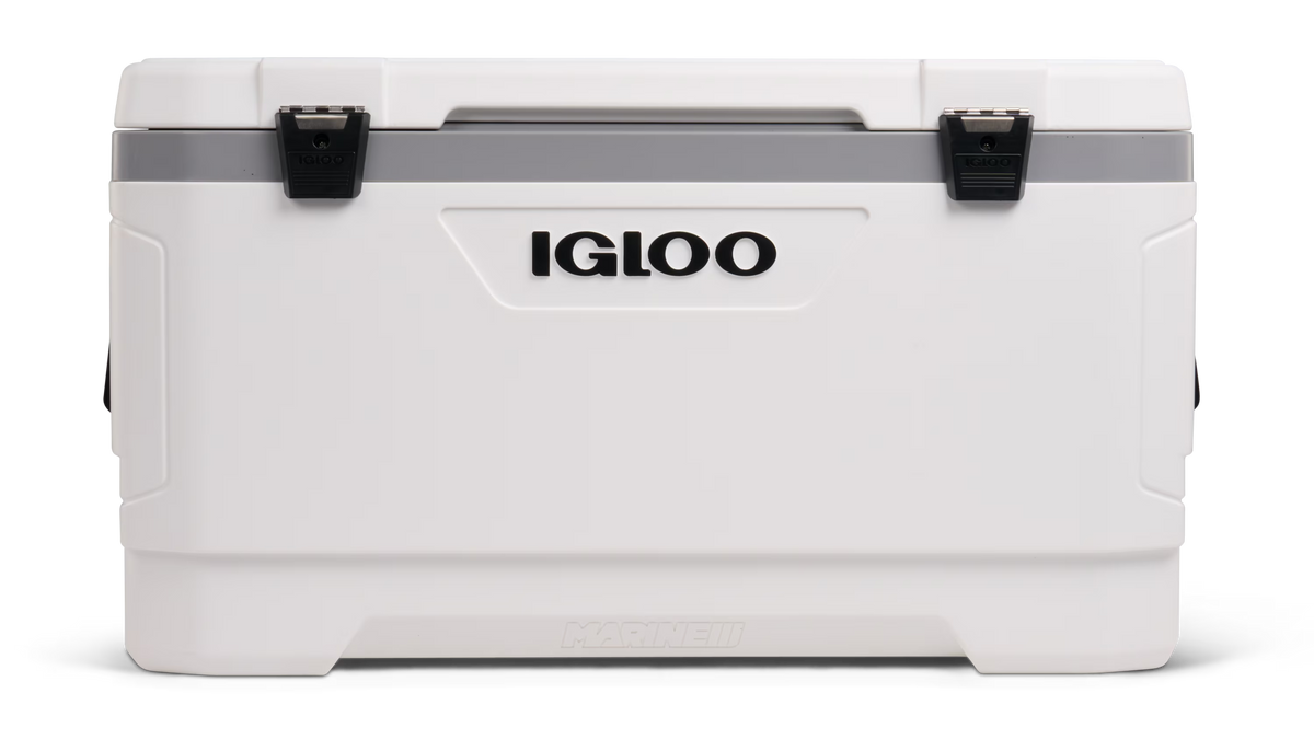 Igloo 100 QT Latitude Marine Ultra Hard-Sided Cooler, White and Moonscape Gray