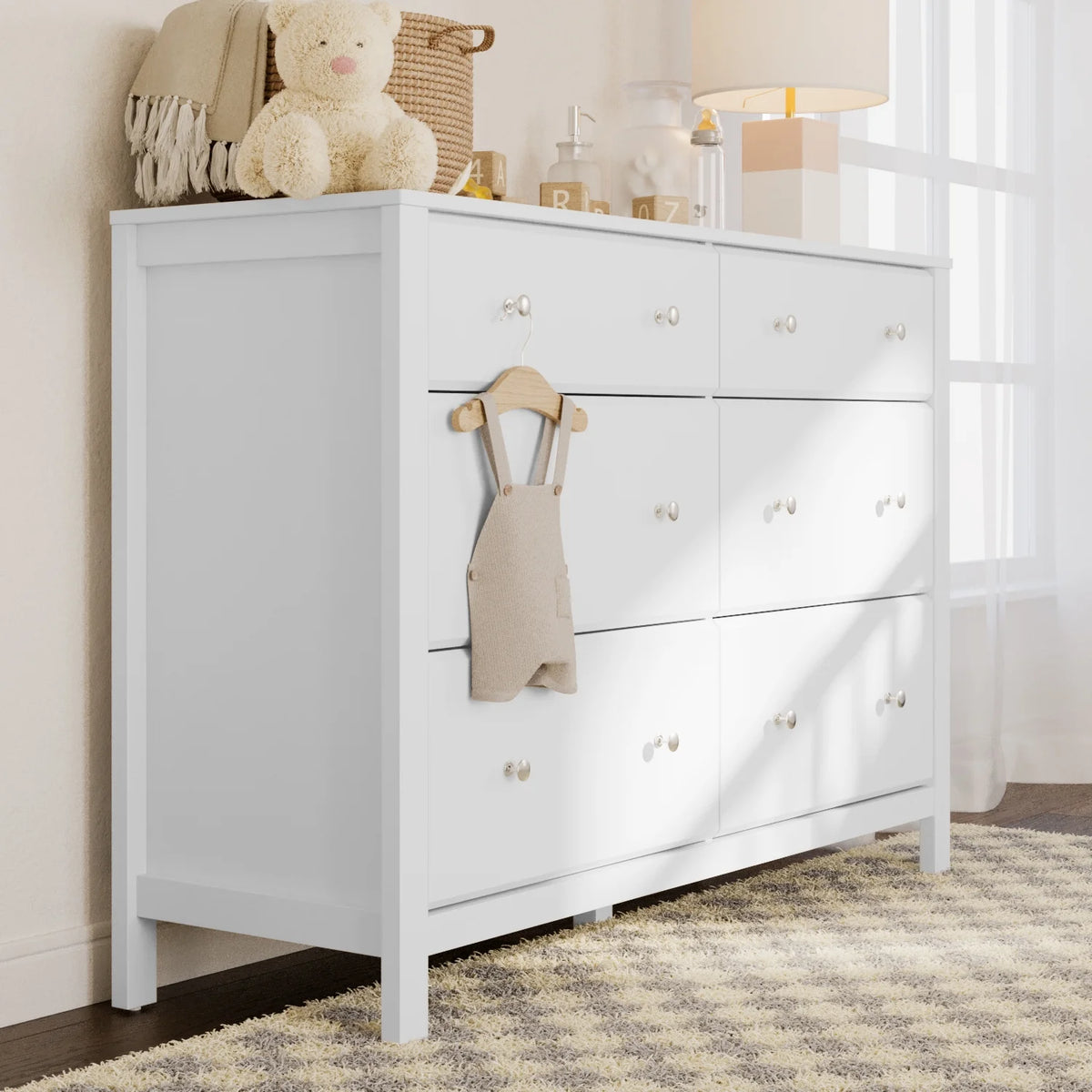 Storkcraft Horizon 6 Drawer Nursery Double Dresser, Driftwood
