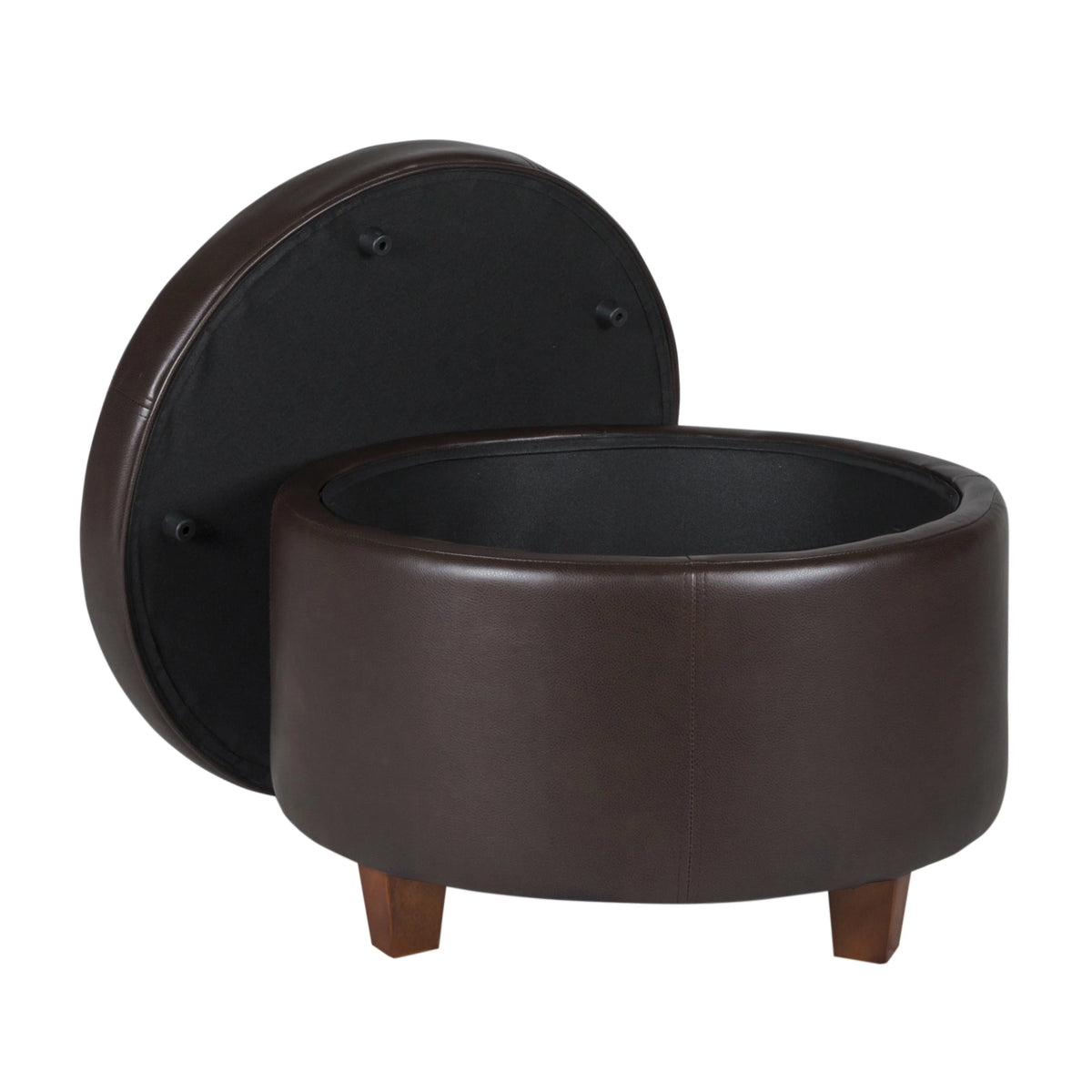 HomePop Large Leatherette Storage Ottoman, Multiple Colors