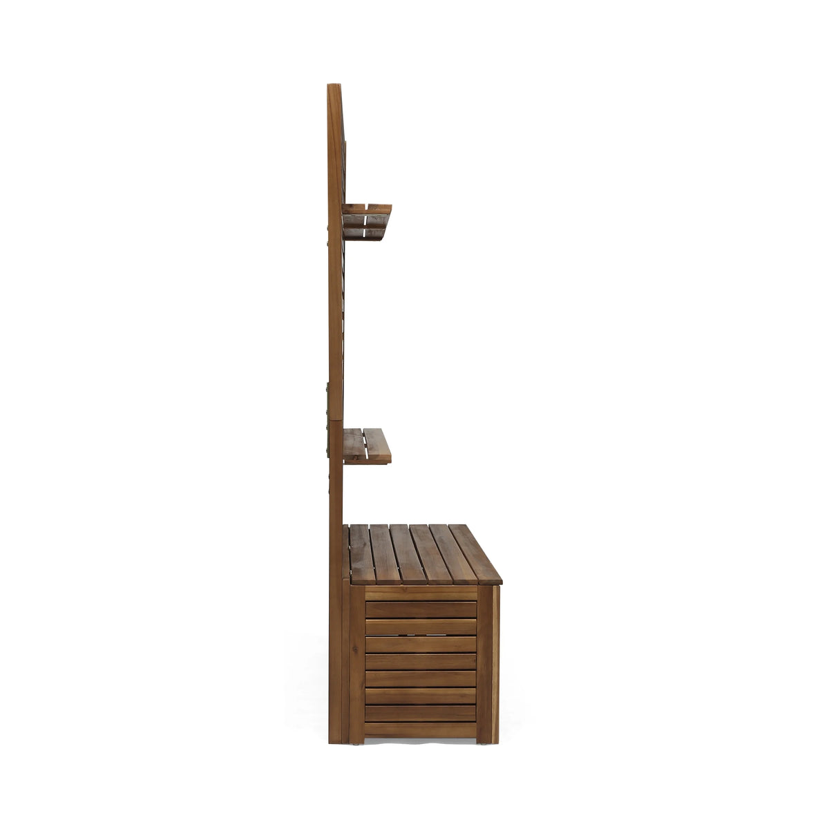 Priscilla Indoor Wooden Hall Tree, Teak Finish
