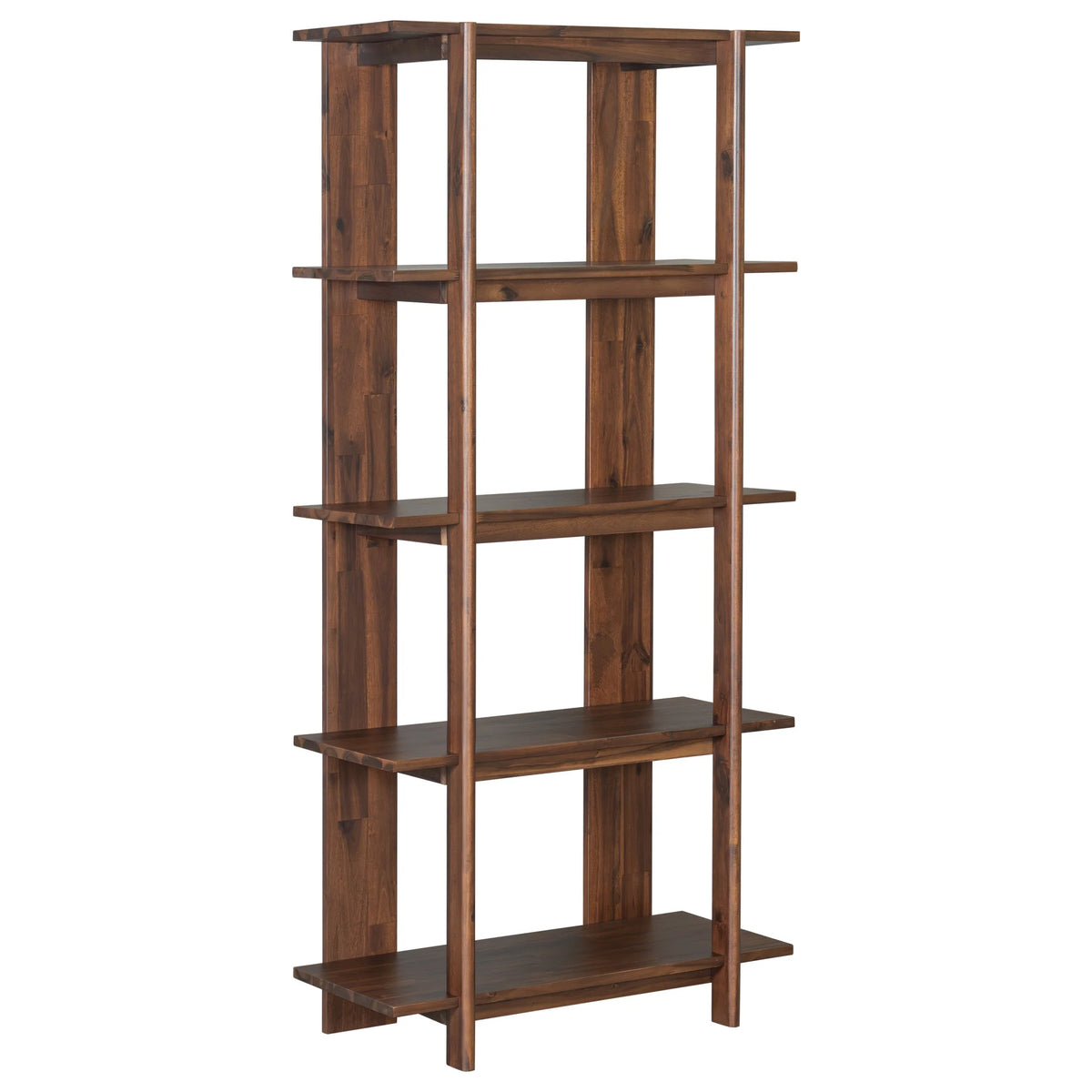 Christopher Knight Home 4-Tier Open Bookcase, 70.2" Solid Acacia Wood Modern Display Bookshelf, Ebonized Finish