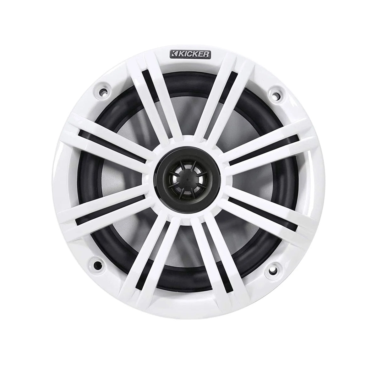 Kicker 46KMC2 Receiver + 2 Pairs 6.5" 2Way 195W Speakers w/ White Grilles, 50-ft Wire, 22" Antenna