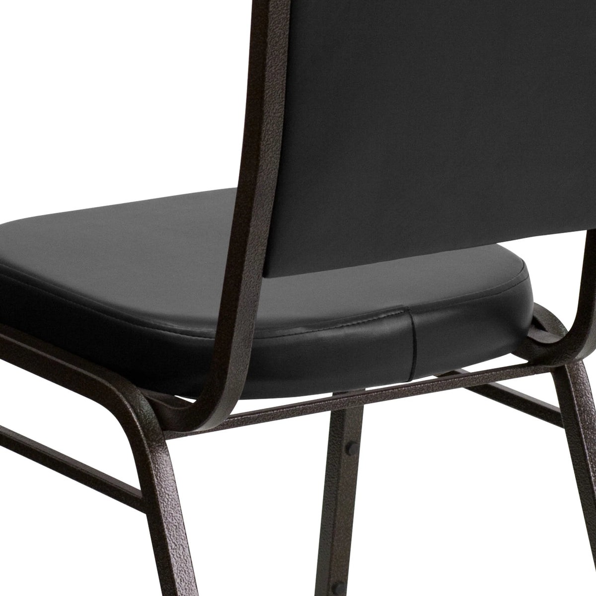 Emma + Oliver 4 Pack Crown Back Stacking Banquet Chair in Navy Vinyl - Silver Vein Frame