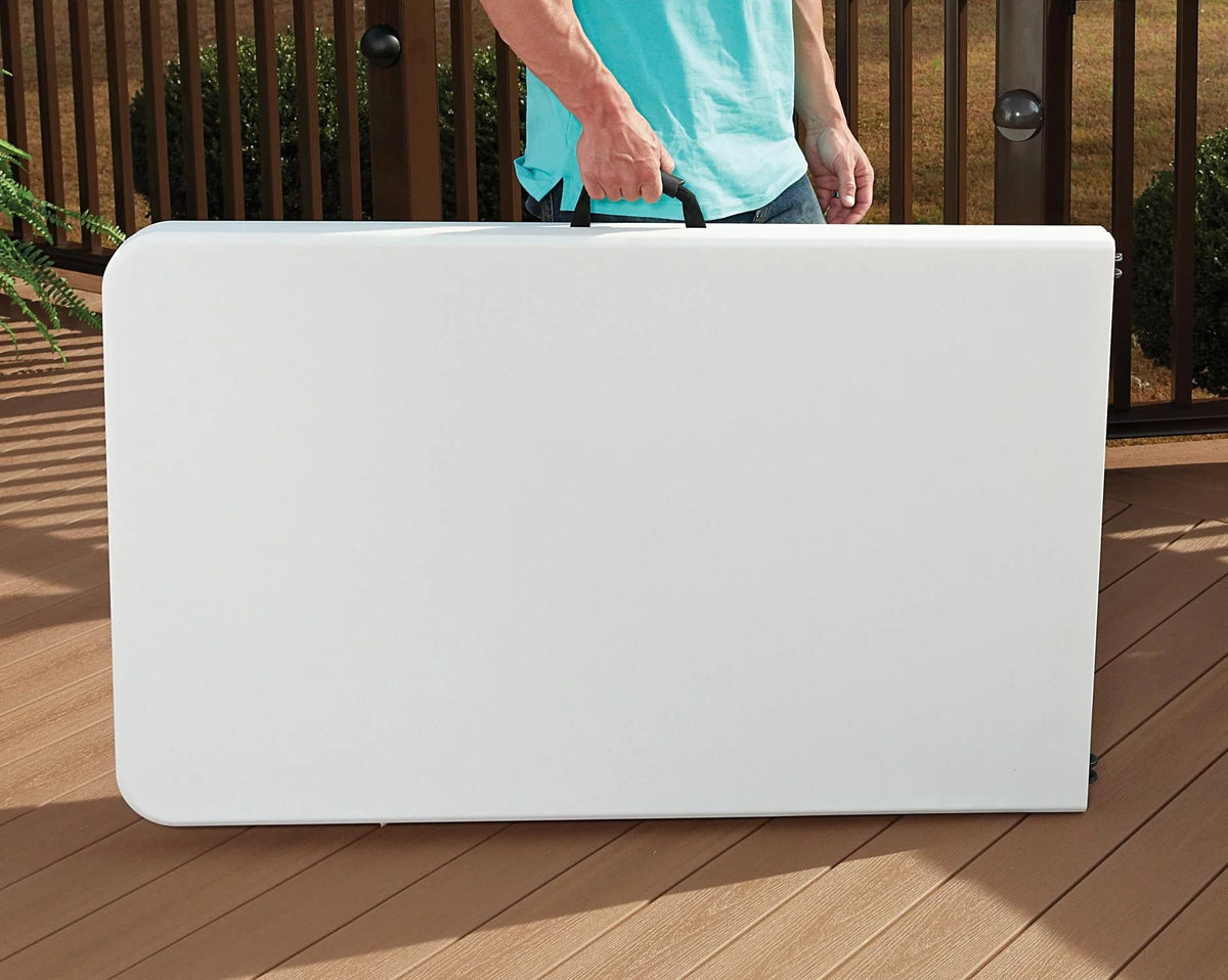 Cosco 8 Foot Centerfold Folding Table, White
