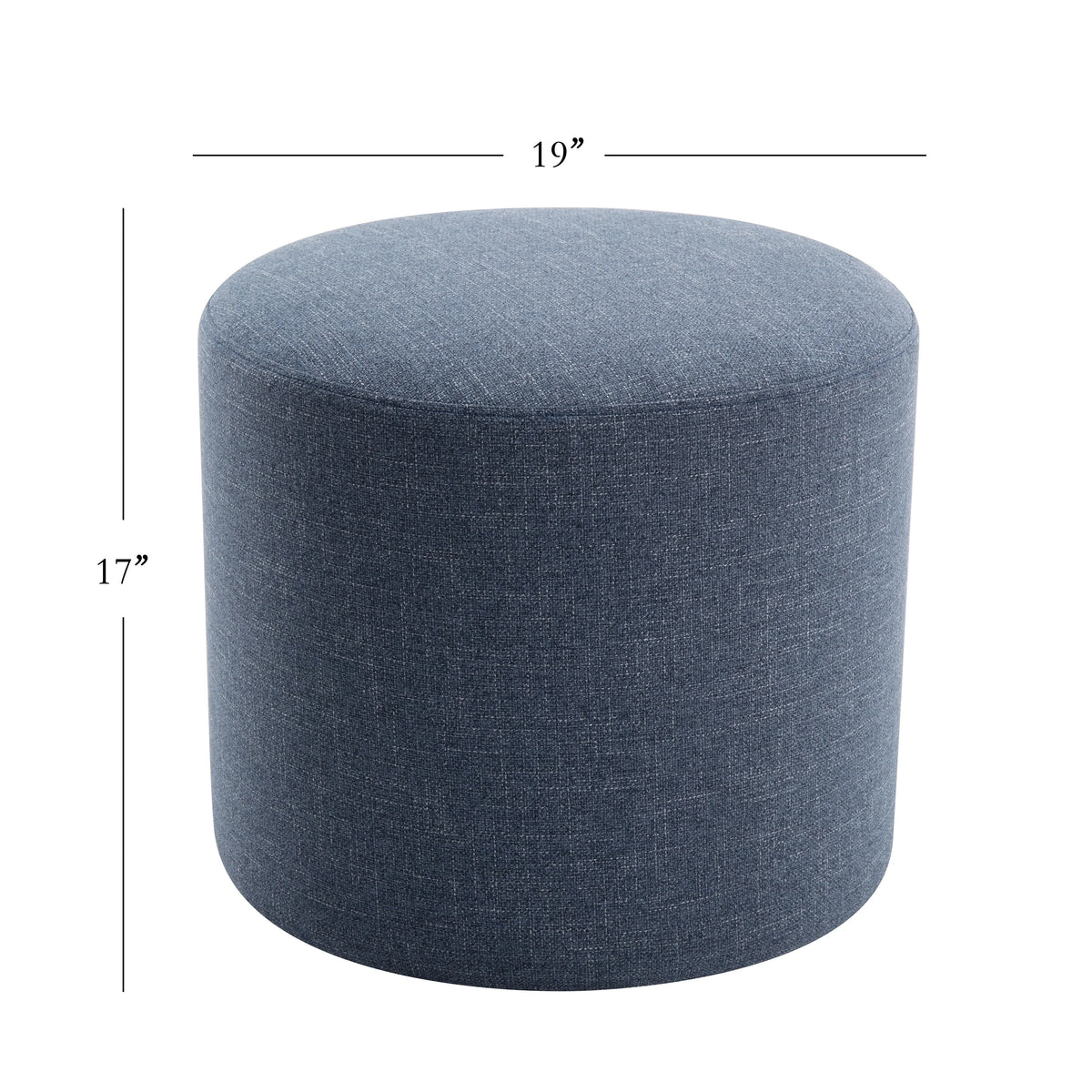 Wovenbyrd Round Pouf Ottoman with Foam Core, Gray �C Perfect for Living Room or Bedroom
