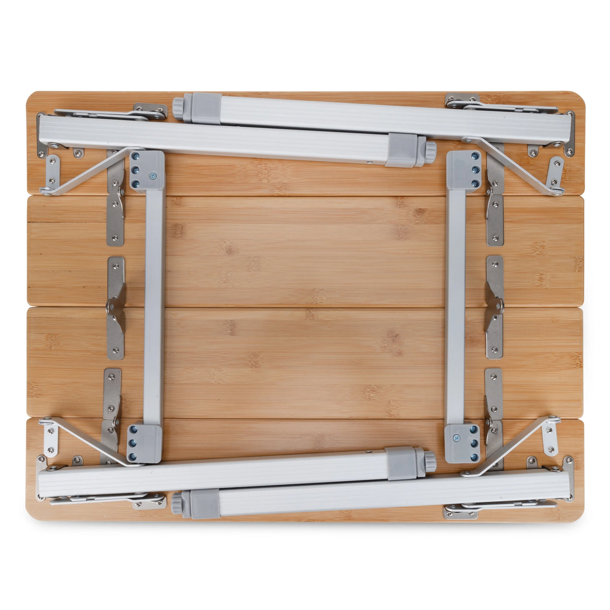Camco Folding Bamboo Table, 18" - 25.5" Tall, Aluminum Legs (51895)
