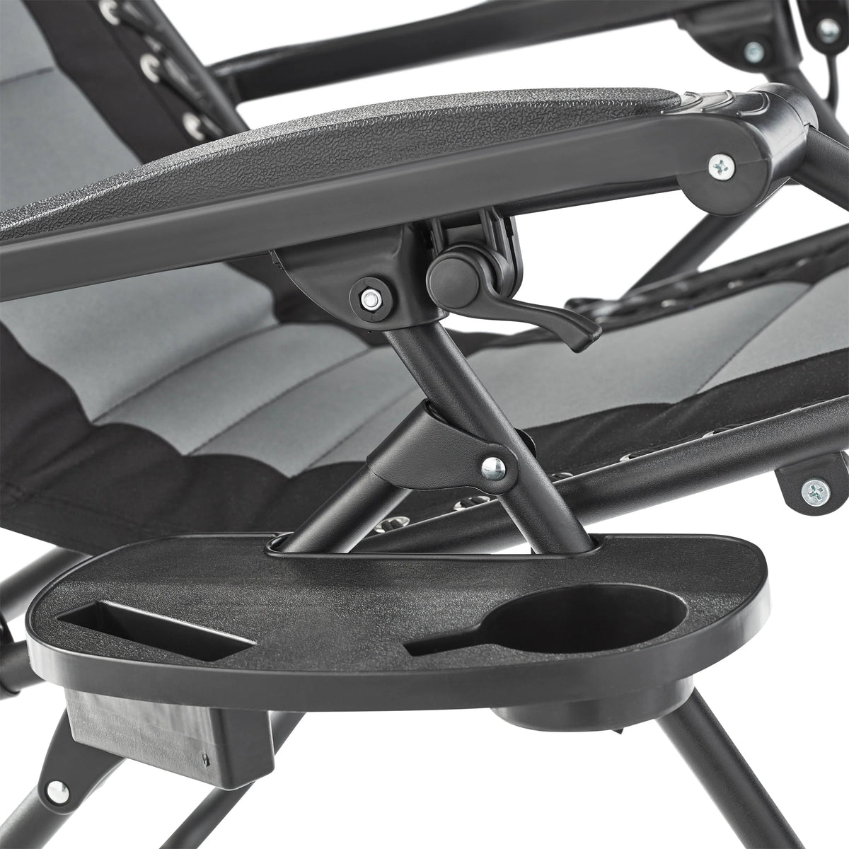 Mainstays Outdoors Oversized Zero Gravity Chair Bungee Sling Lounger, Gray and Black