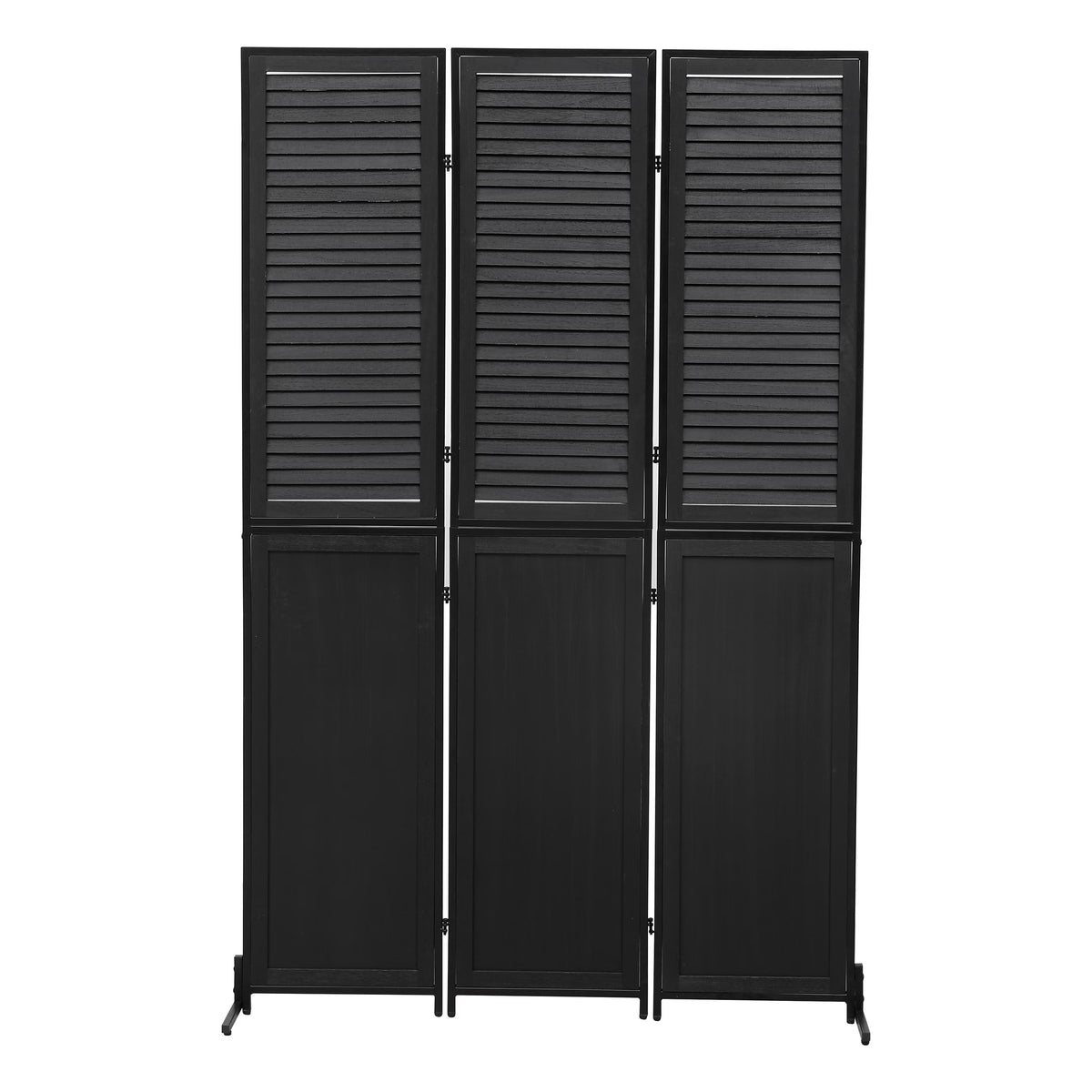 3 Panel Room Divider, Folding Privacy Screen, 5.9FT Heavy Duty Partition Wall Dividers Room Separator with Metal Frame, Freestanding Louvered Divider Screen for Home Office Restaurant Bedroom