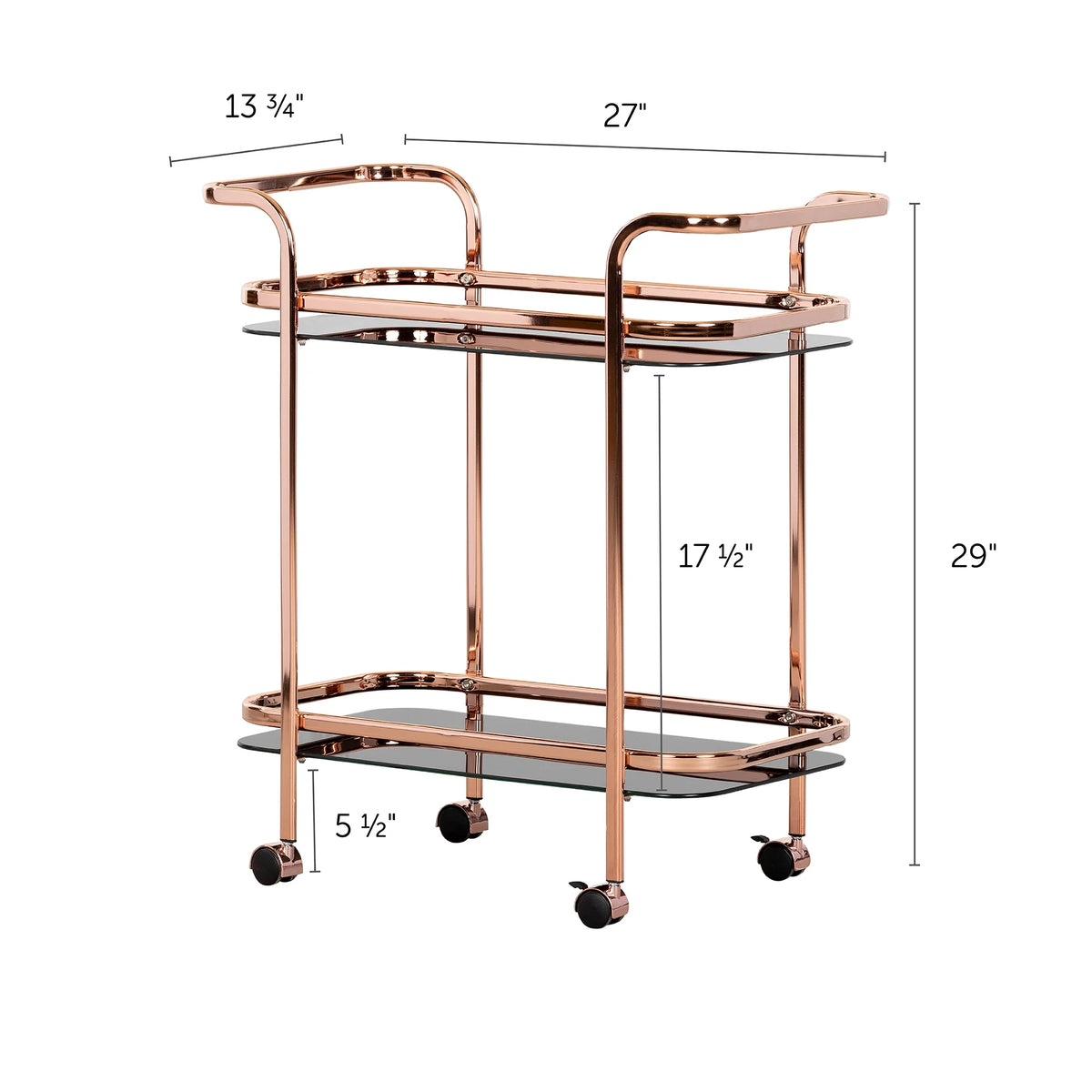 South Shore Maliza Bar Cart, Gold/Clear