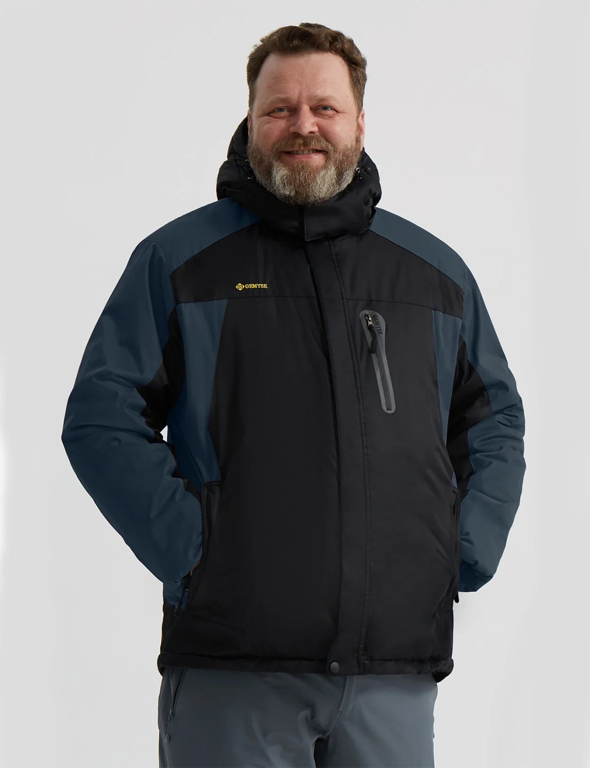 GEMYSE Mens Mountain Ski Snow Jacket Waterproof Windbreaker for Winter Rain(Graphite Grey, XL)