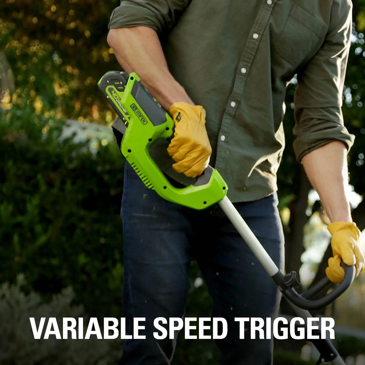 Greenworks 40V String Trimmer/Leaf Blower Combo W/ 2.0 Ah Battery, 1301202