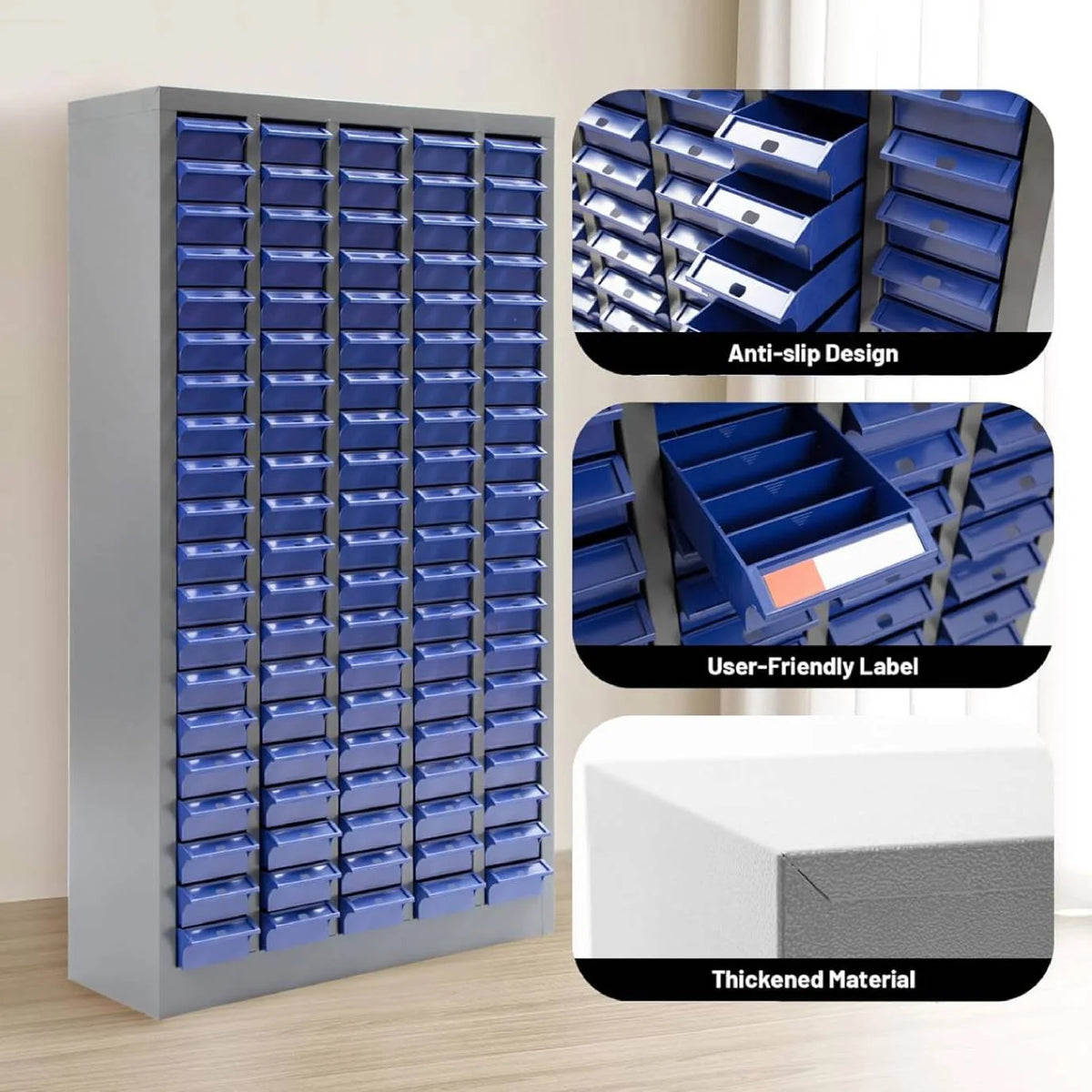 Reykilor 100 Drawers Small Parts Cabinet Bolt and Nut Tool Storage Cabinet Hardware Organizer Electronic Component Sorting Storage