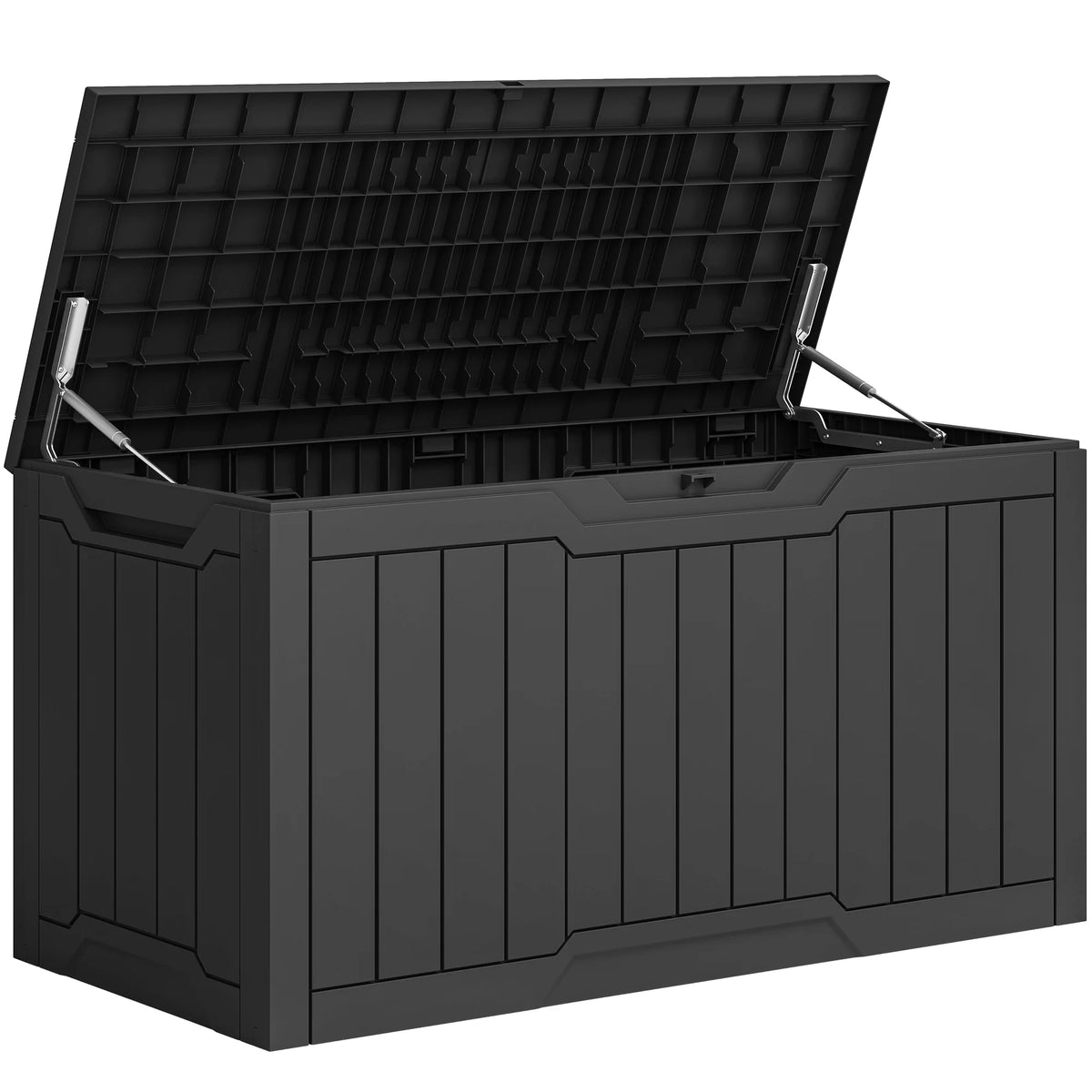 Uforic Outdoor 100 Gallon Resin Deck Box, Weatherproof&Lockable,Black